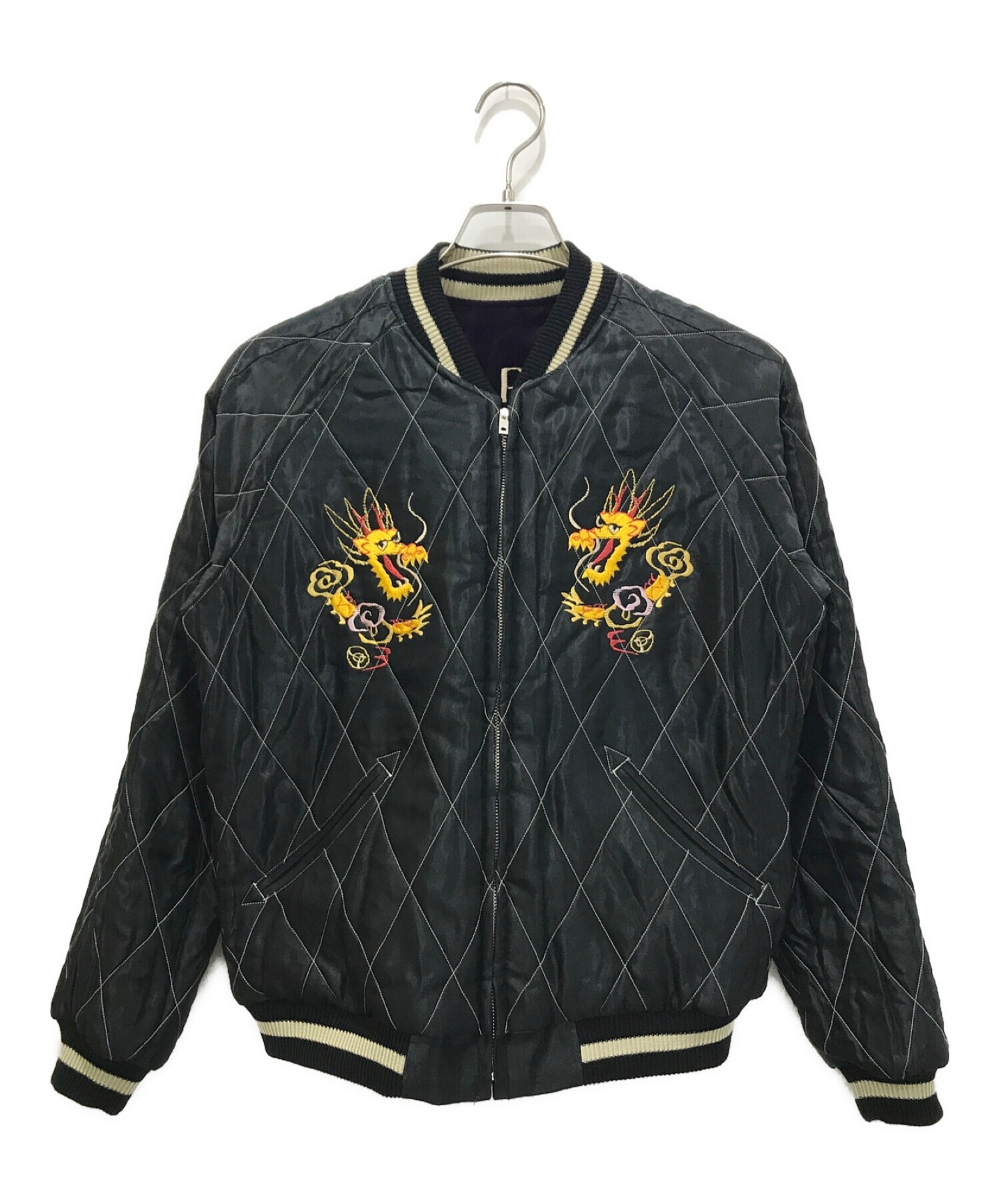 東洋エンタープライズ (トウヨウエンタープライズ) スカジャン/Mid 1950s Style Velveteen Souvenir Jacket  パープル×ブラック サイズ:M 未使用品