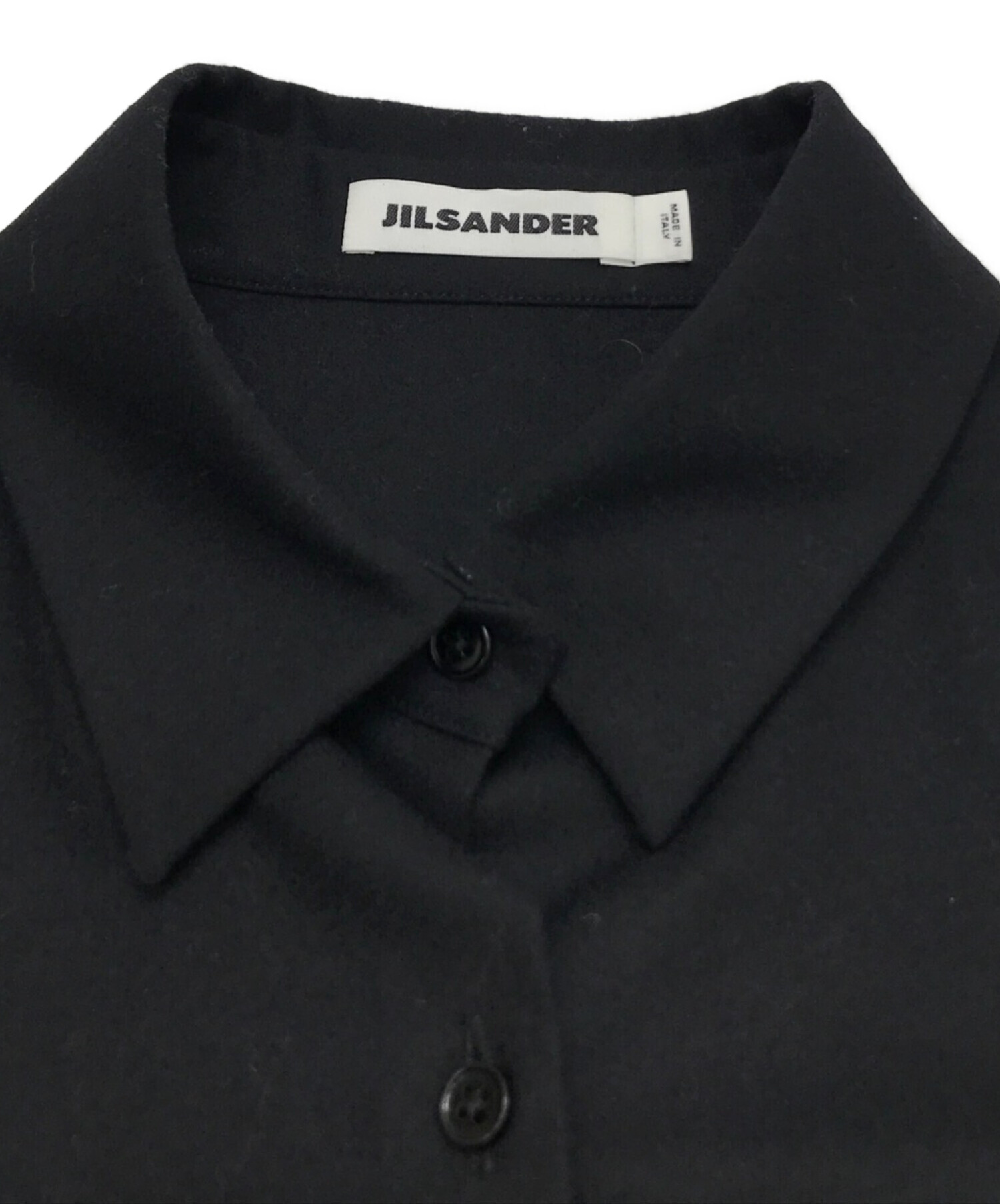 JIL SANDER (ジルサンダー) ウールシャツ ブラック サイズ:34