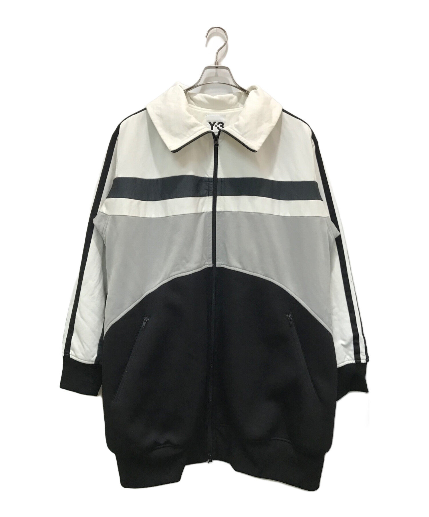 Y-3 (ワイスリー) adidas (アディダス) YOHJI YAMAMOTO (ヨウジヤマモト) U OVERSIZED VARSITY  TRACK TOP ホワイト×ブラック サイズ:M