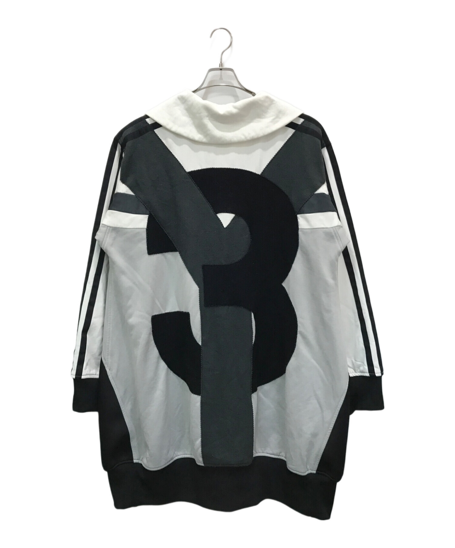 Y-3 (ワイスリー) adidas (アディダス) YOHJI YAMAMOTO (ヨウジヤマモト) U OVERSIZED VARSITY  TRACK TOP ホワイト×ブラック サイズ:M