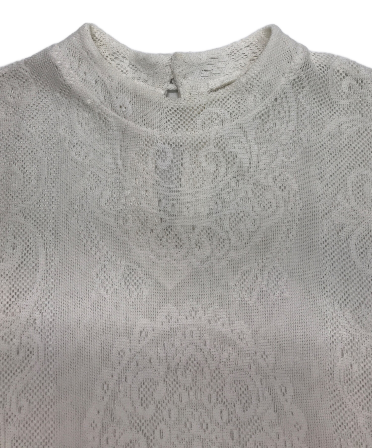 中古・古着通販】Mame Kurogouchi (マメクロゴウチ) Curtain Lace Jacquard Jersey Top ホワイト  サイズ:１｜ブランド・古着通販 トレファク公式【TREFAC FASHION】スマホサイト