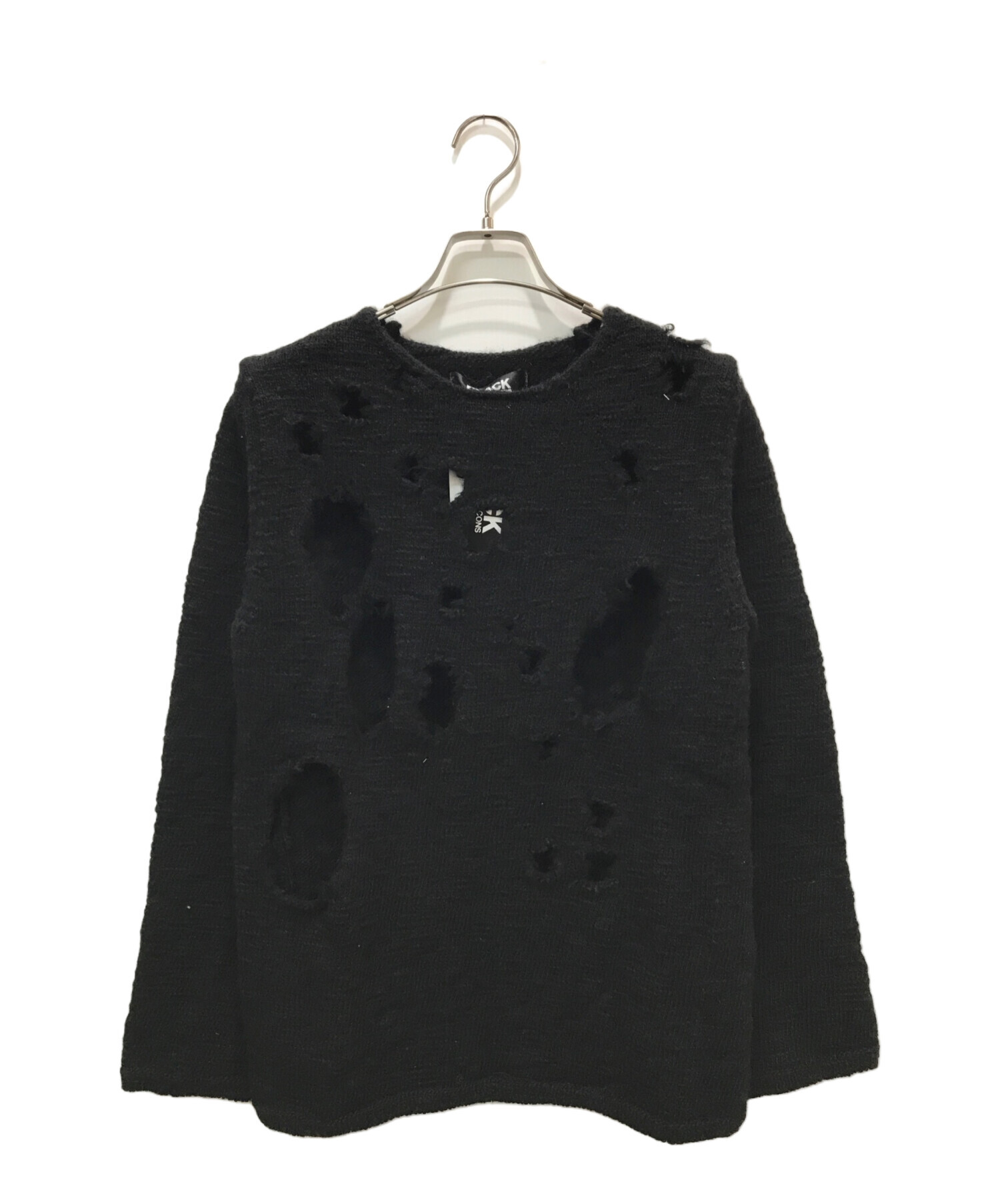 中古・古着通販】BLACK COMME des GARCONS (ブラック コムデギャルソン) ダメージ加工 リブなし ニット ブラック サイズ:S  未使用品｜ブランド・古着通販 トレファク公式【TREFAC FASHION】スマホサイト