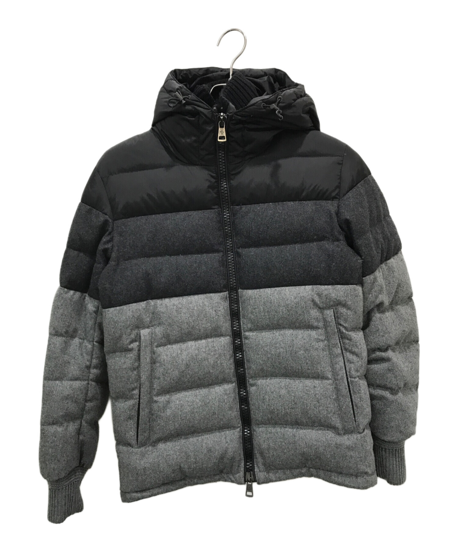 中古・古着通販】MONCLER (モンクレール) ダウンジャケット グレー×ブラック サイズ:SIZE 0｜ブランド・古着通販  トレファク公式【TREFAC FASHION】スマホサイト