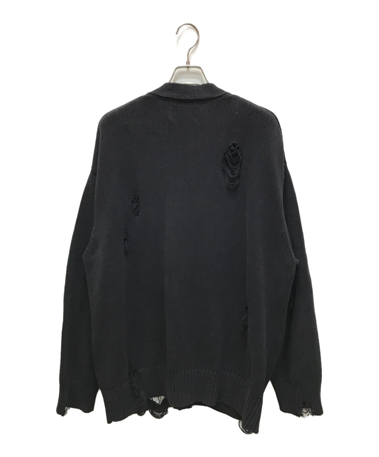 中古・古着通販】NUMBER (N)INE (ナンバーナイン) ASID WASH RIPPED KNIT CARDIGAN ブラック  サイズ:3｜ブランド・古着通販 トレファク公式【TREFAC FASHION】スマホサイト