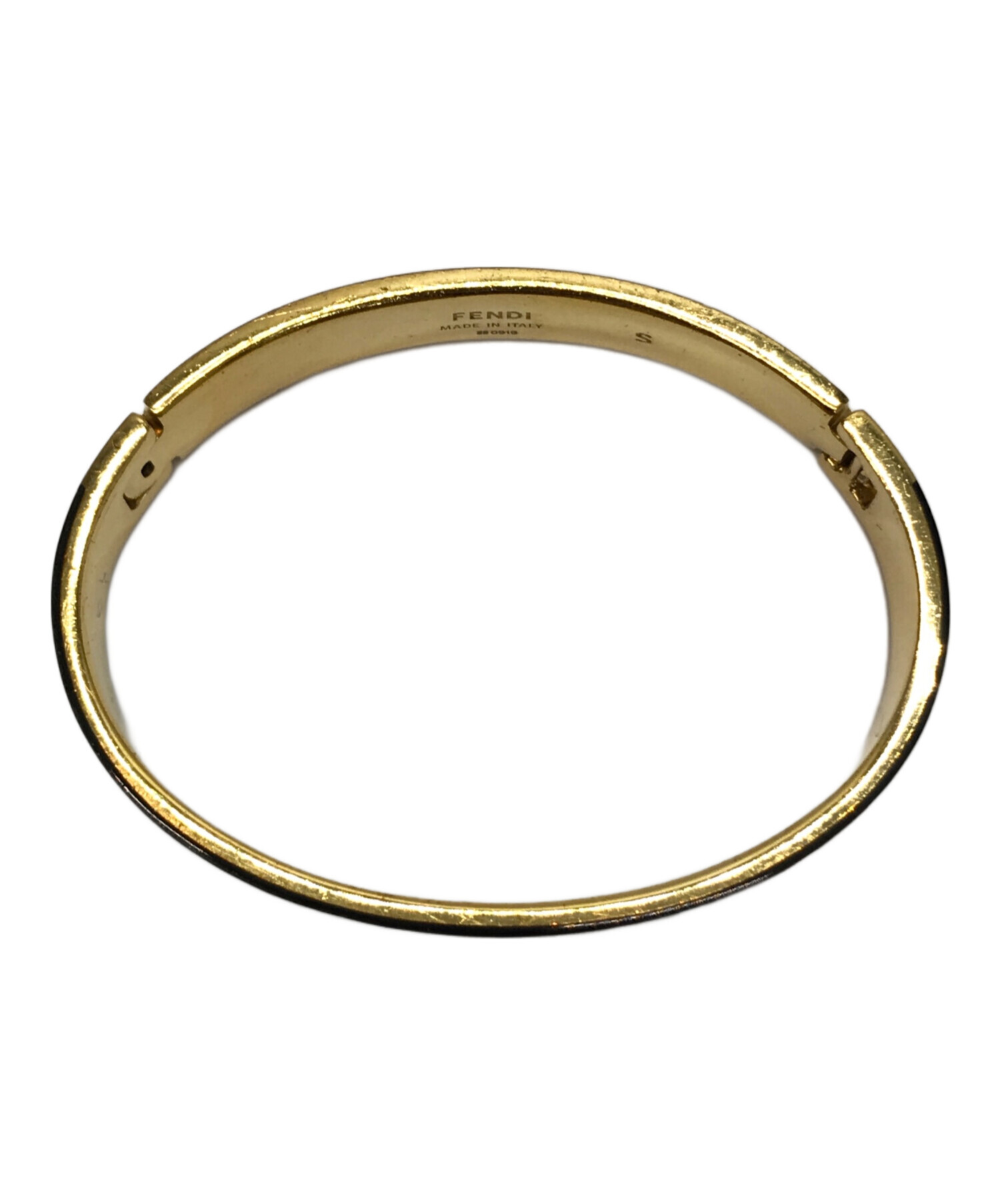 中古・古着通販】FENDI (フェンディ) 'FF' motif oval bangle ゴールド×ブラック サイズ:S｜ブランド・古着通販  トレファク公式【TREFAC FASHION】スマホサイト