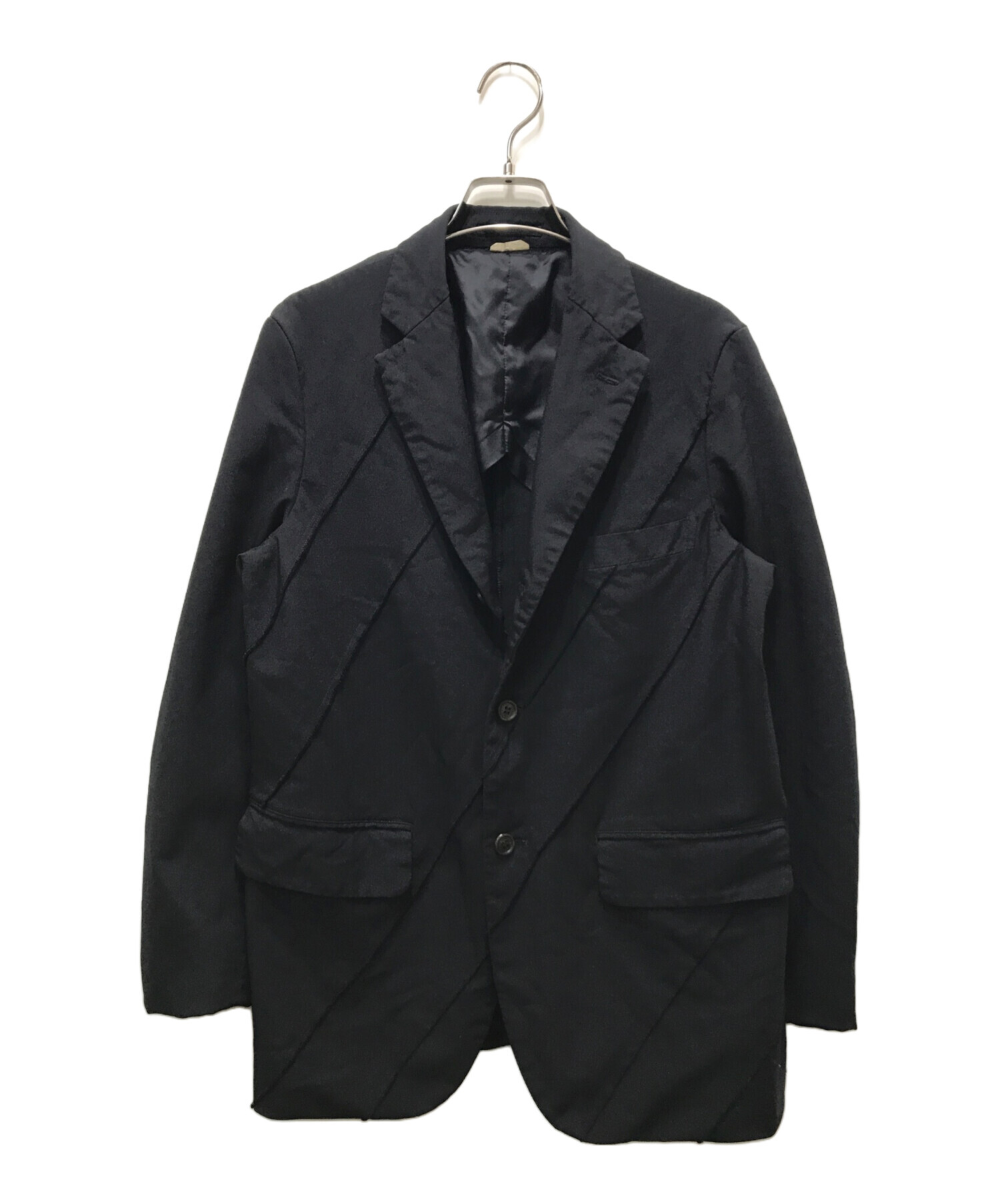 中古・古着通販】COMME des GARCONS HOMME DEUX (コムデギャルソン オム ドゥ) エステル製品染め バイアス切替 テーラード ジャケット ブラック サイズ:S｜ブランド・古着通販 トレファク公式【TREFAC FASHION】スマホサイト