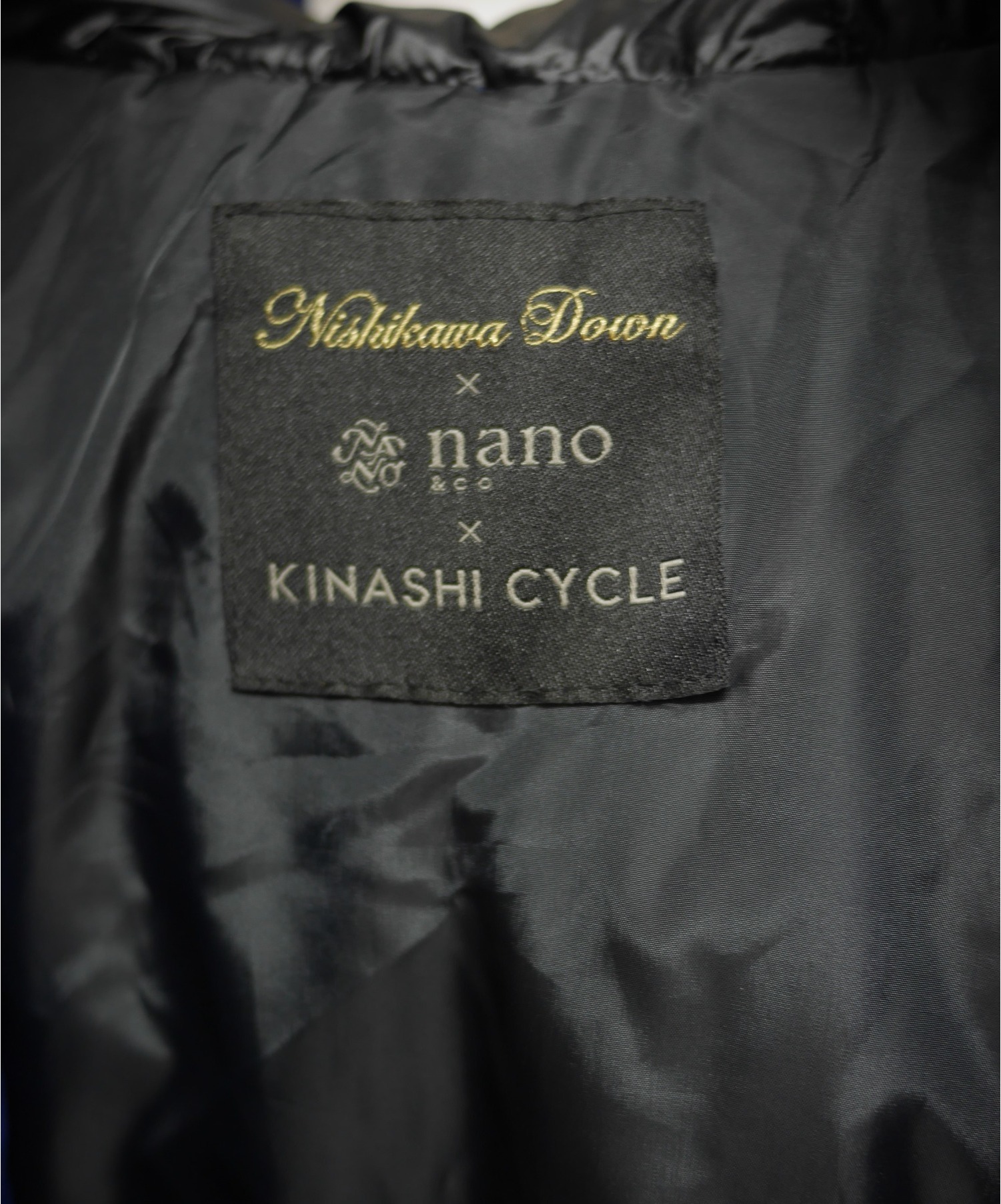 NISHIKAWA×nano・universe×木梨サイクル (西川×ナノユニバース×木梨サイクル) トリプルネームダウンジャケット ブルー サイズ:M