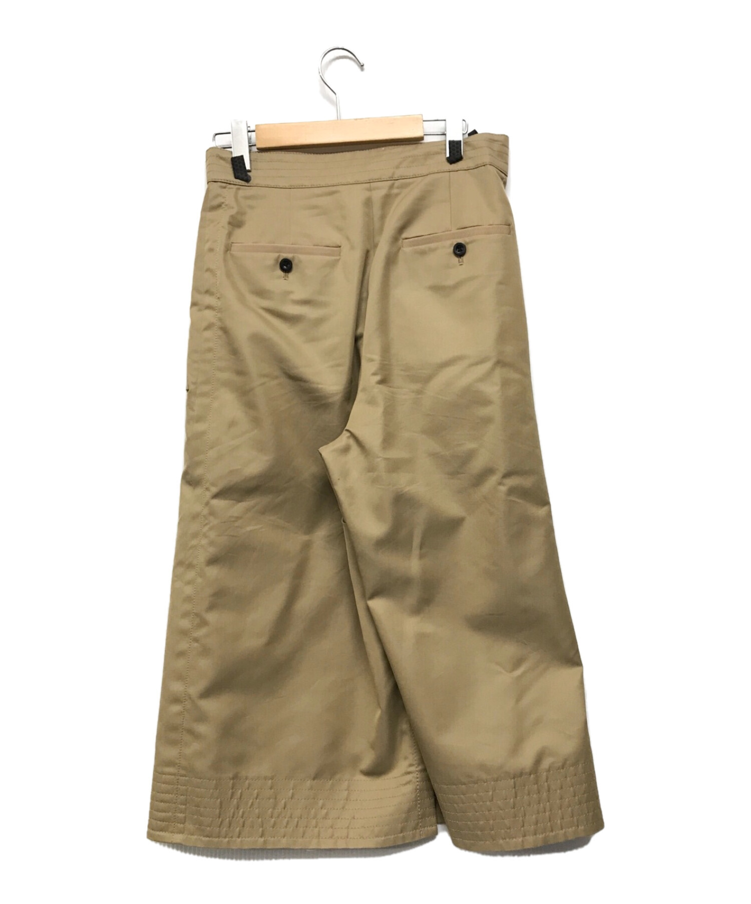 sacai (サカイ) Cotton Gabardine×Suiting Pants ブラウン サイズ:2