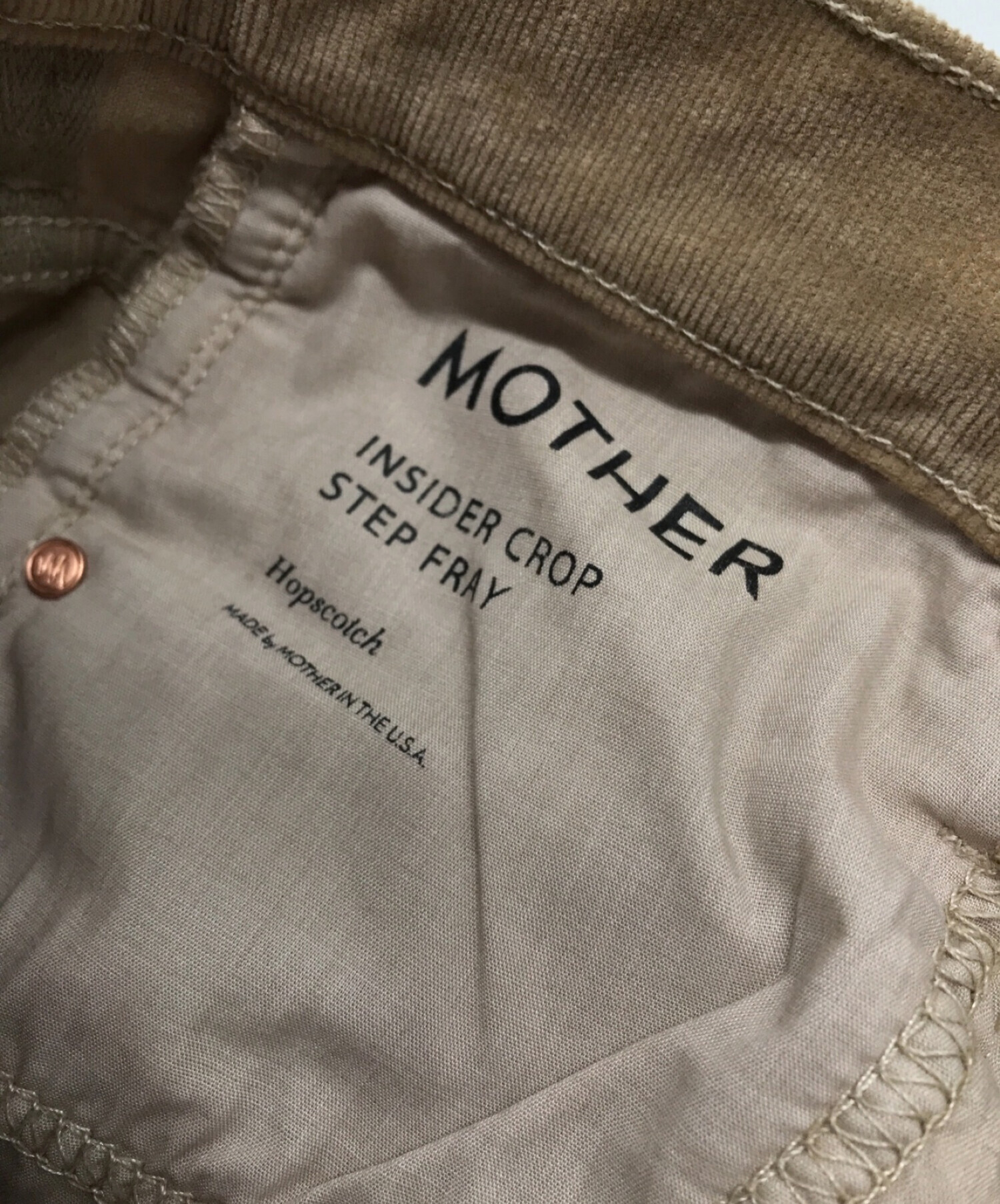 中古・古着通販】mother (マザー) Corduroy Insider Crop Step Fray