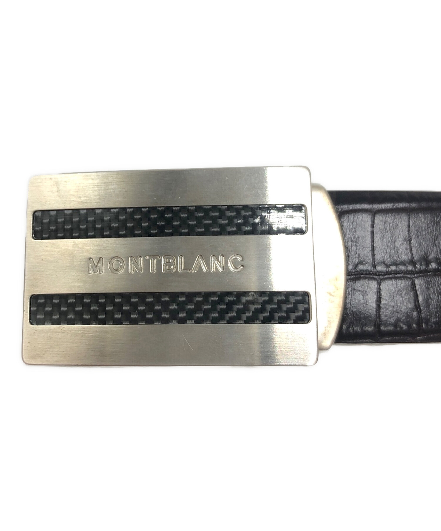 中古・古着通販】MONTBLANC (モンブラン) クロコ型押しレザーベルト