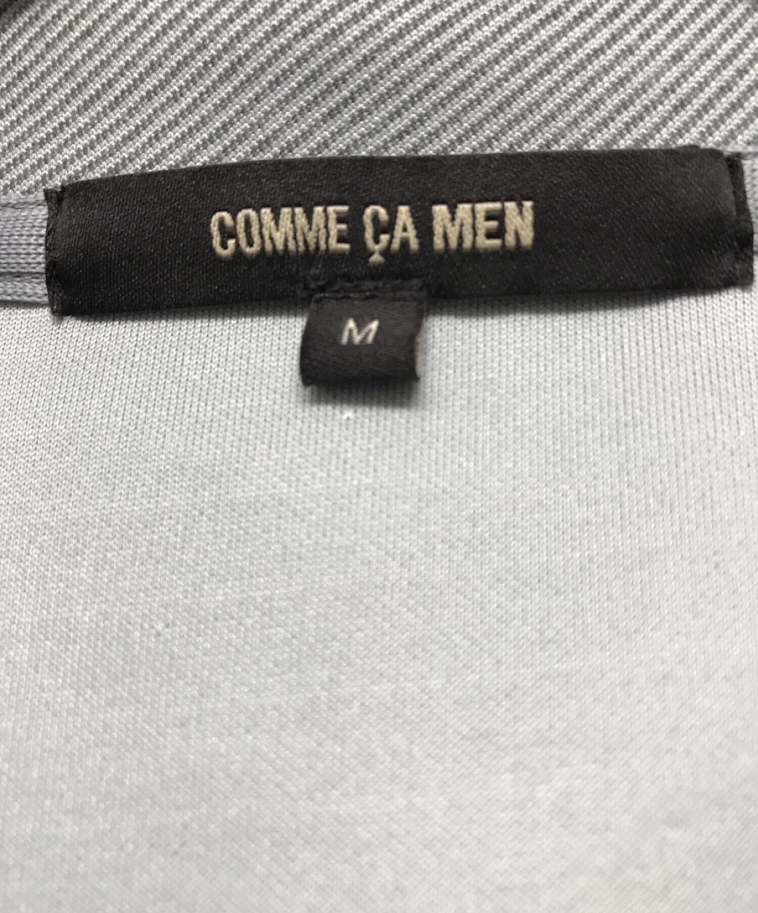 COMME CA MEN (コムサメン) ダンボールニットツイル ジップアップパーカー グレー サイズ:M 未使用品