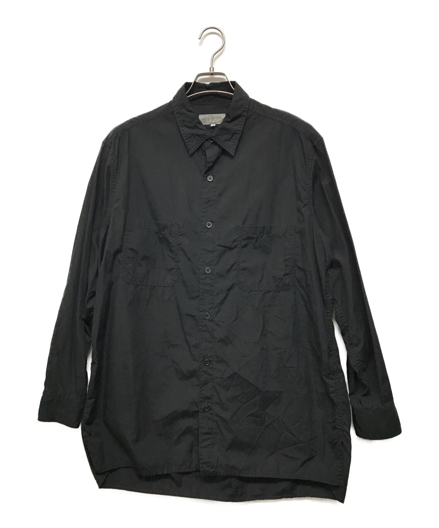 Yohji Yamamoto pour homme (ヨウジヤマモトプールオム) 環縫いコットンブロードシャツ ブラック サイズ:2