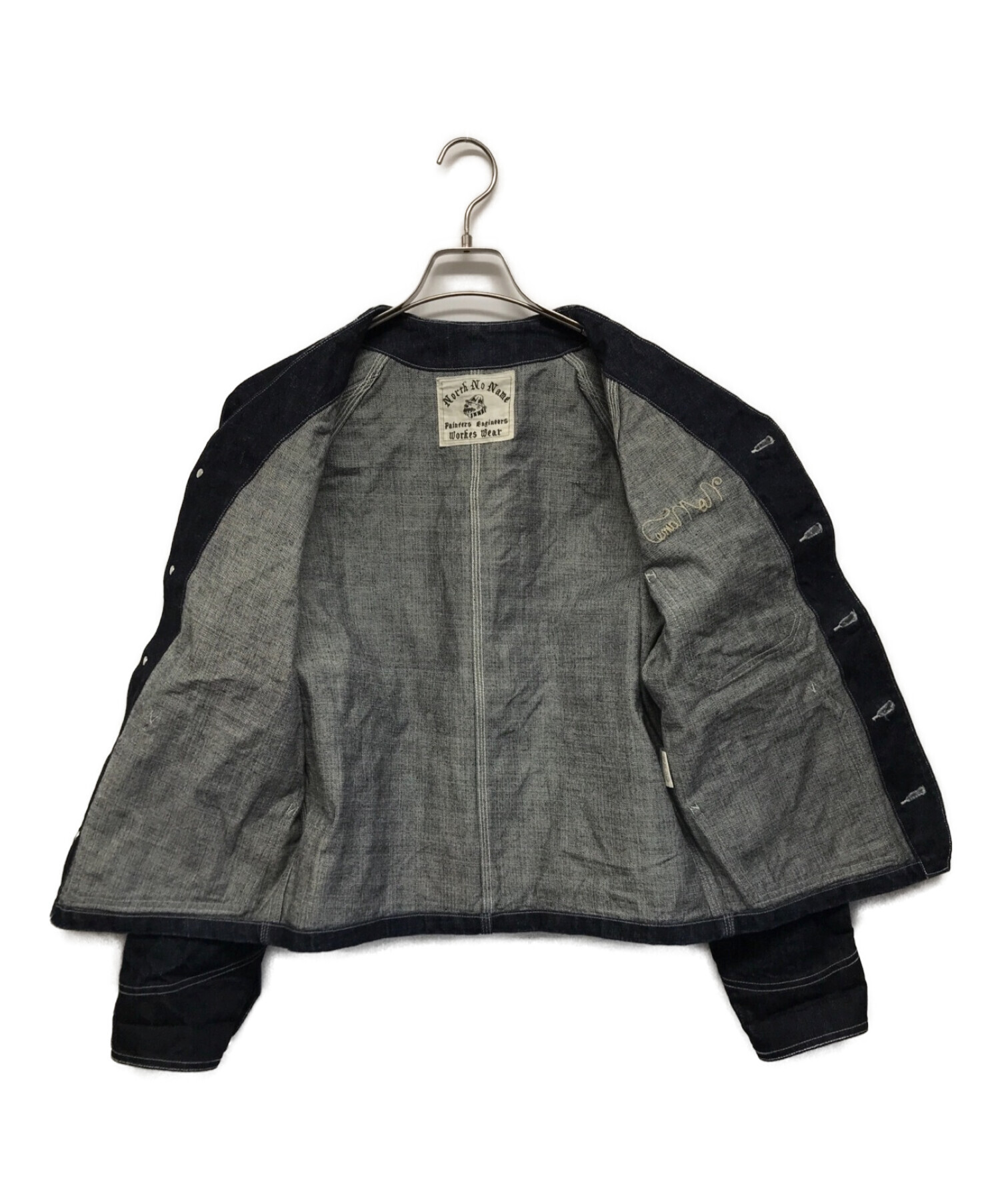 NORTH NO NAME (ノースノーネーム) ノーカラーデニムジャケット インディゴ サイズ:SIZE L