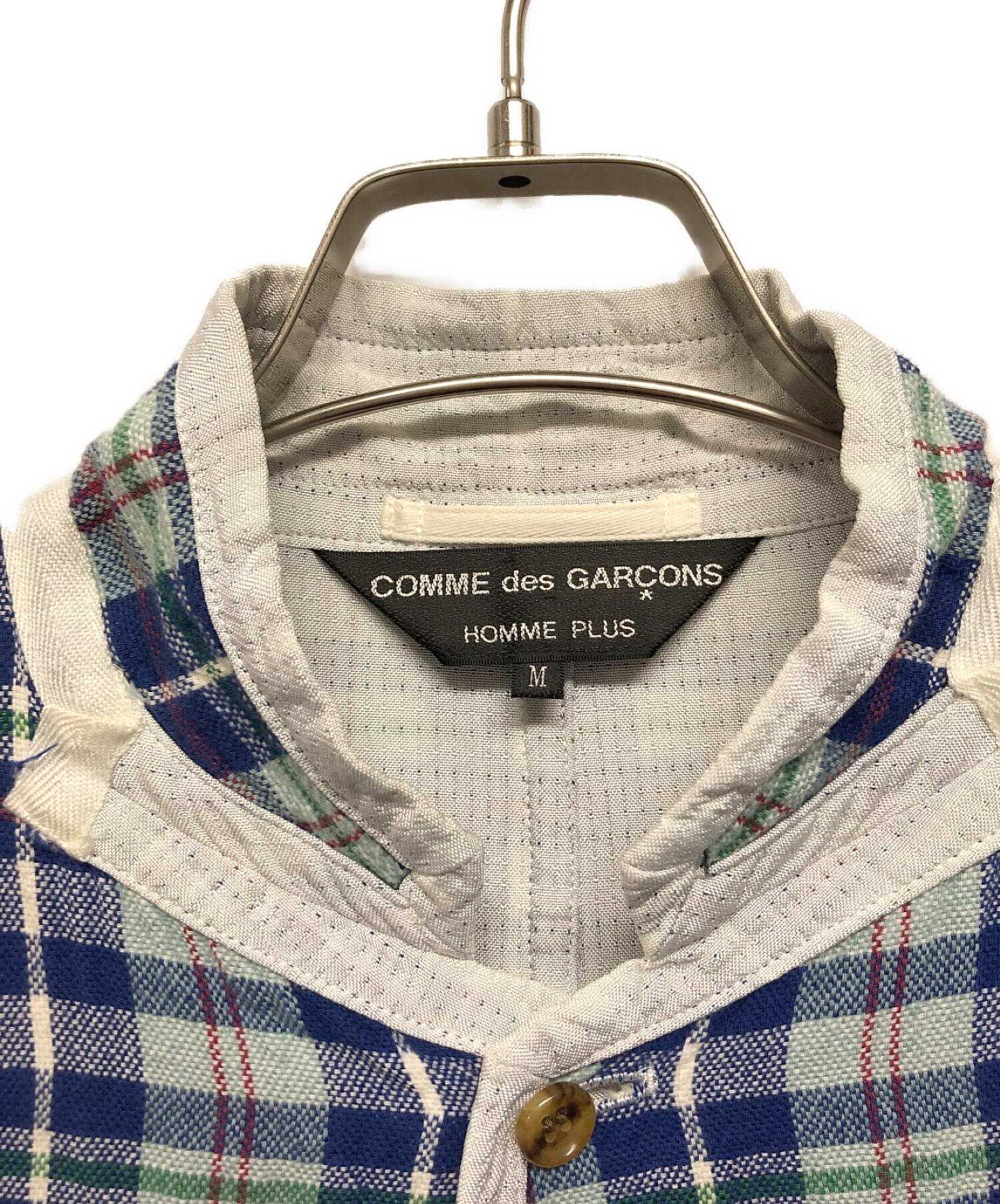 COMME des GARCONS HOMME PLUS (コムデギャルソンオムプリュス) クレイジーチェックシャツ ブルー サイズ:M