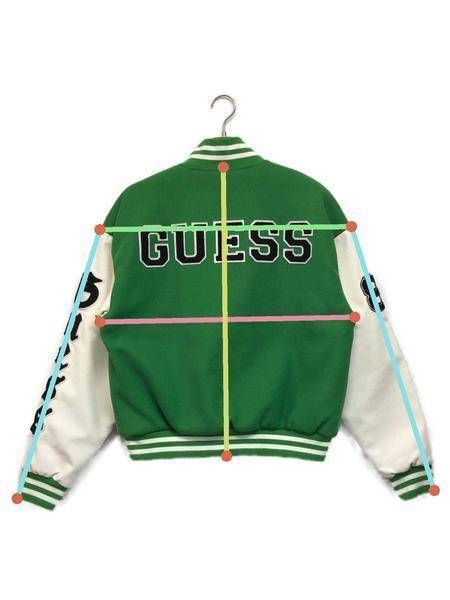 中古・古着通販】GUESS×LAB (ゲス) スタジャン グリーン サイズ:SIZE M