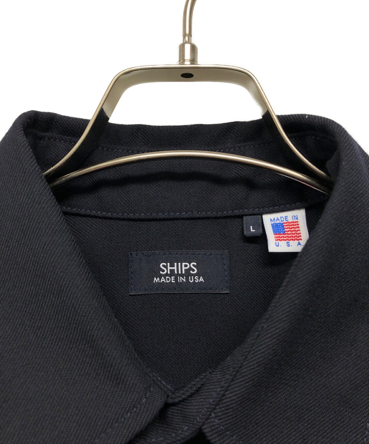 SHIPS (シップス) LAPDウールCPOシャツジャケット ネイビー サイズ:L