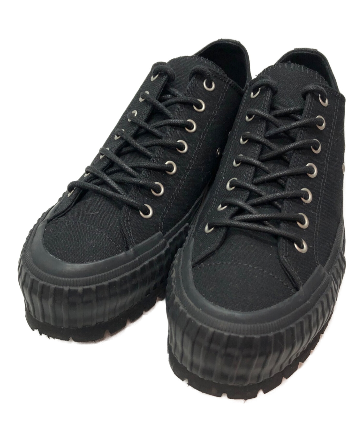 Yohji Yamamoto pour homme (ヨウジヤマモト プールオム) C/CANVAS B LOW TOP SNEAKER B ブラック  サイズ:SIZE 5