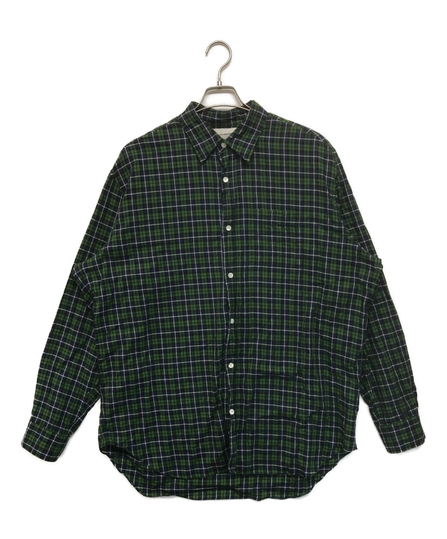 MARKAWARE (マーカウェア) HUGE SHIRT SOKTAS CHECK VIYELLA グリーン サイズ:SIZE 2