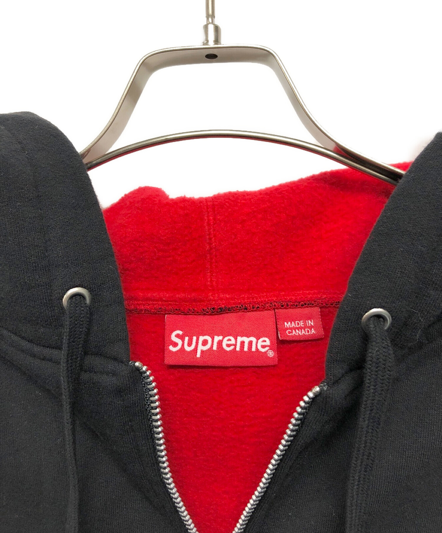 SUPREME (シュプリーム) contrast zip up hoodie ブラック サイズ:M