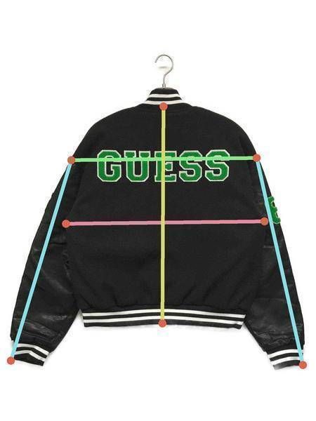 【中古・古着通販】GUESS (ゲス) スタジャン ブラック サイズ:SIZE