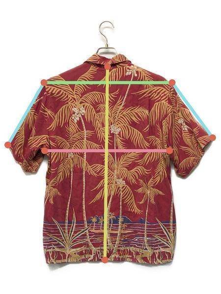 【中古・古着通販】WACKO MARIA (ワコマリア) MINEDENIM (マインデニム) Palm tree Hawaiian SH レッド  サイズ:S｜ブランド・古着通販 トレファク公式【TREFAC FASHION】スマホサイト