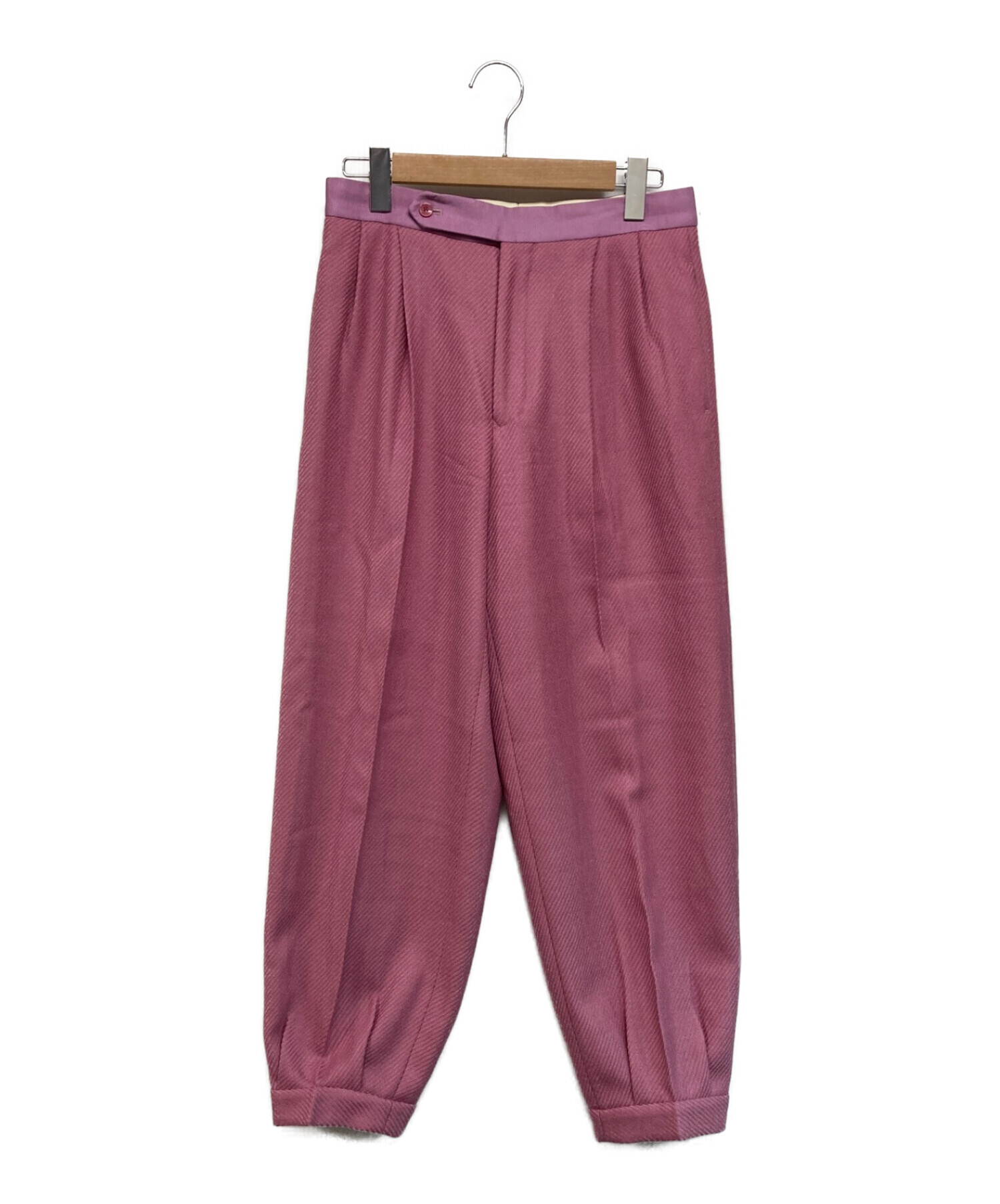 DRAWER (ドゥロワー) ウールツイル裾タックパンツ ピンク サイズ:SIZE 40