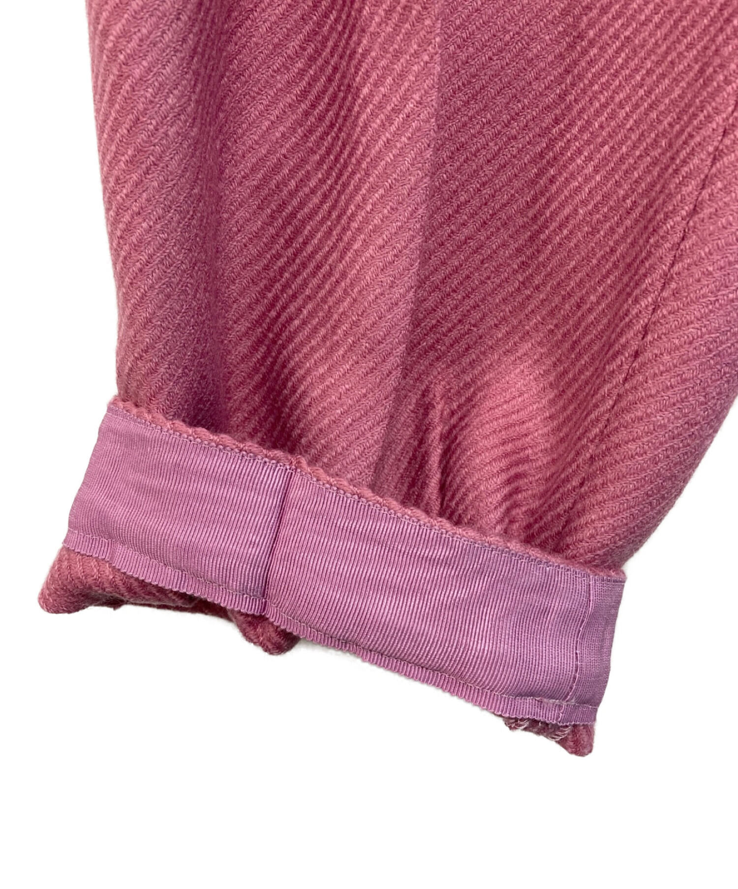 DRAWER (ドゥロワー) ウールツイル裾タックパンツ ピンク サイズ:SIZE 40