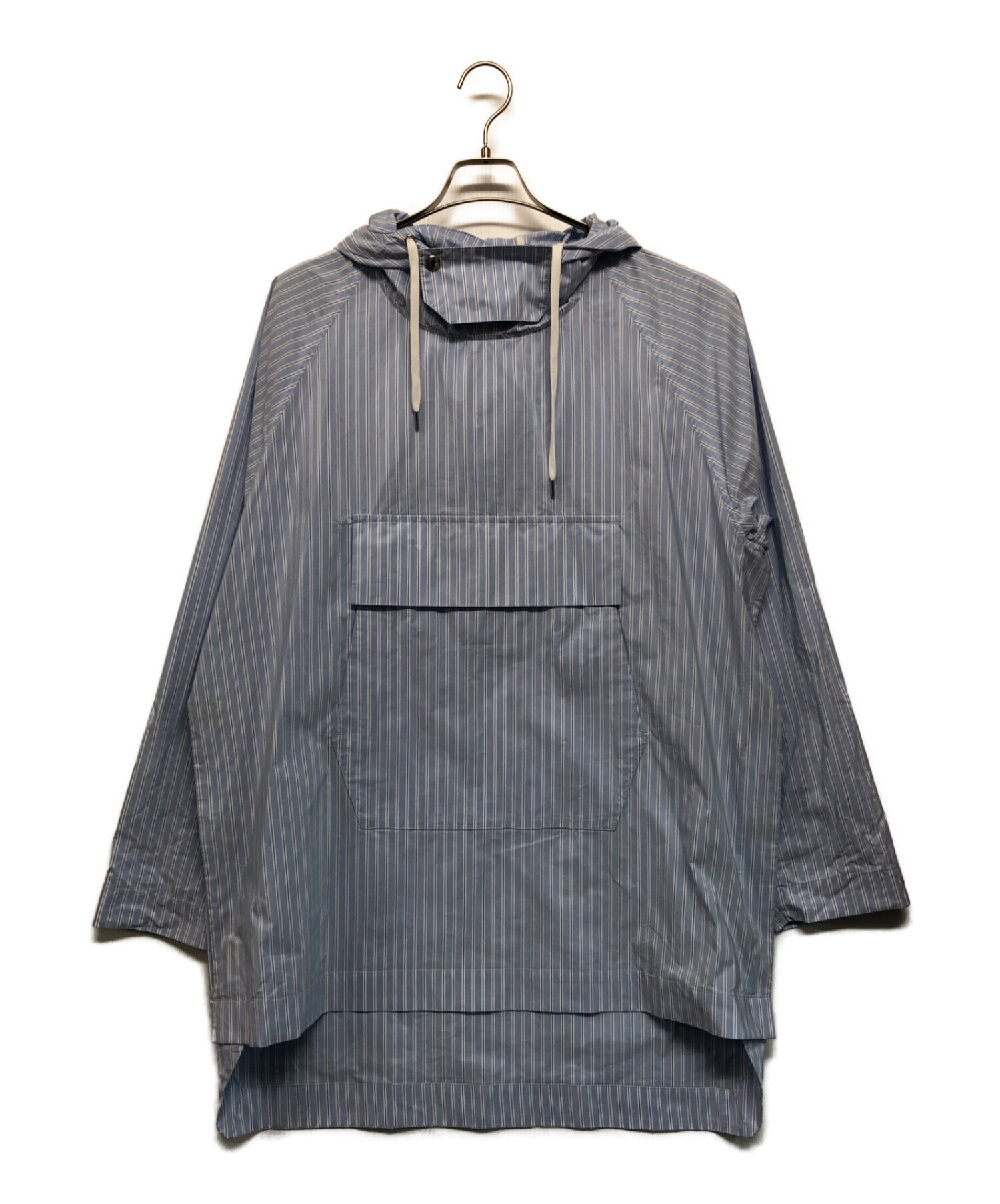 PAUL SMITH (ポールスミス) エアリーストライプ アノラックパーカ ブルー×ホワイト サイズ:SIZE XL