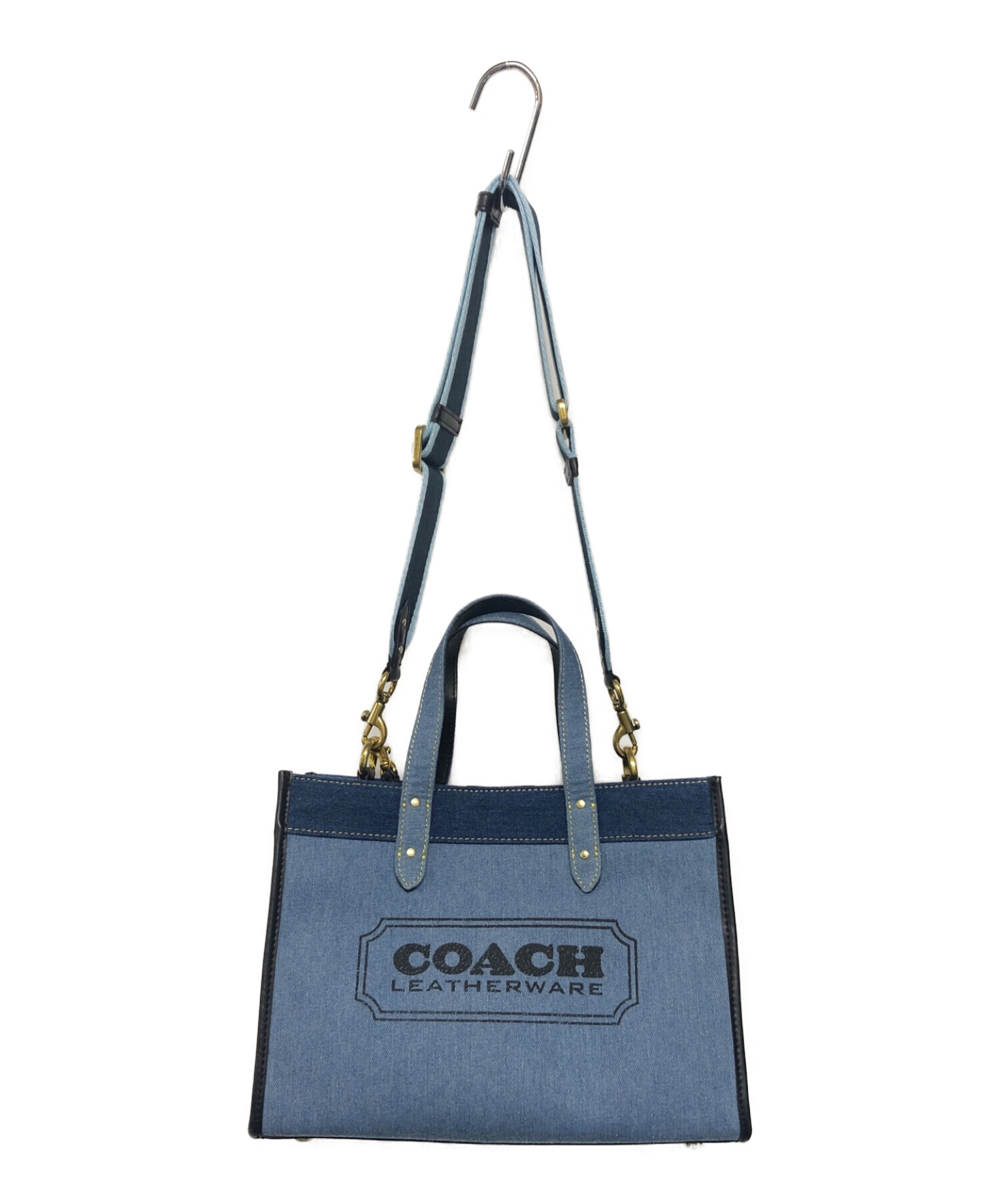 COACH (コーチ) デニム フィールド トートバッグ インディゴ