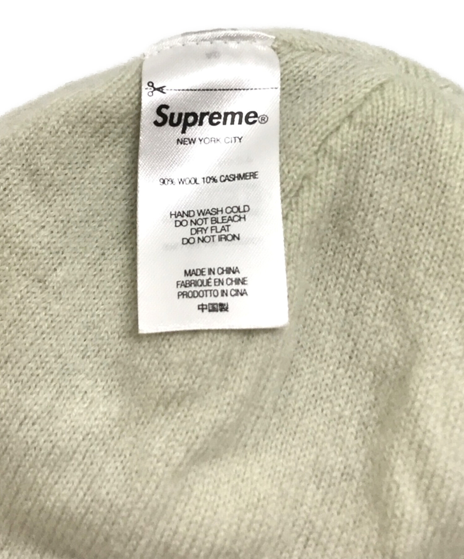 SUPREME (シュプリーム) ARGYLE CASHMERE BEANIE ホワイト×ブラウン