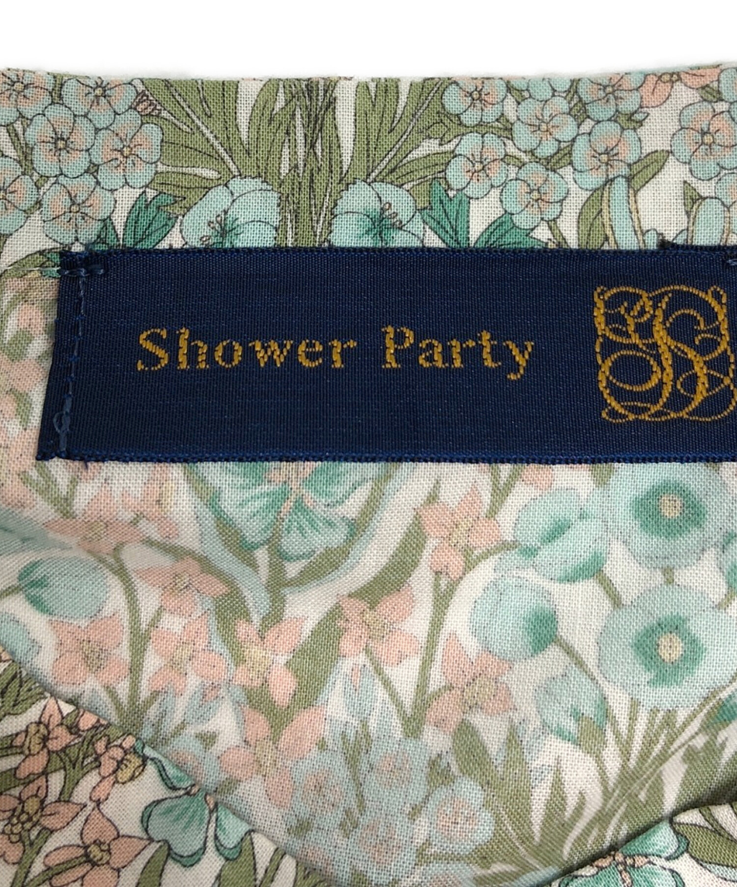 Shower Party (シャワーパーティー) リバティ柄ワンピース グリーン サイズ:SIZE 1 未使用品