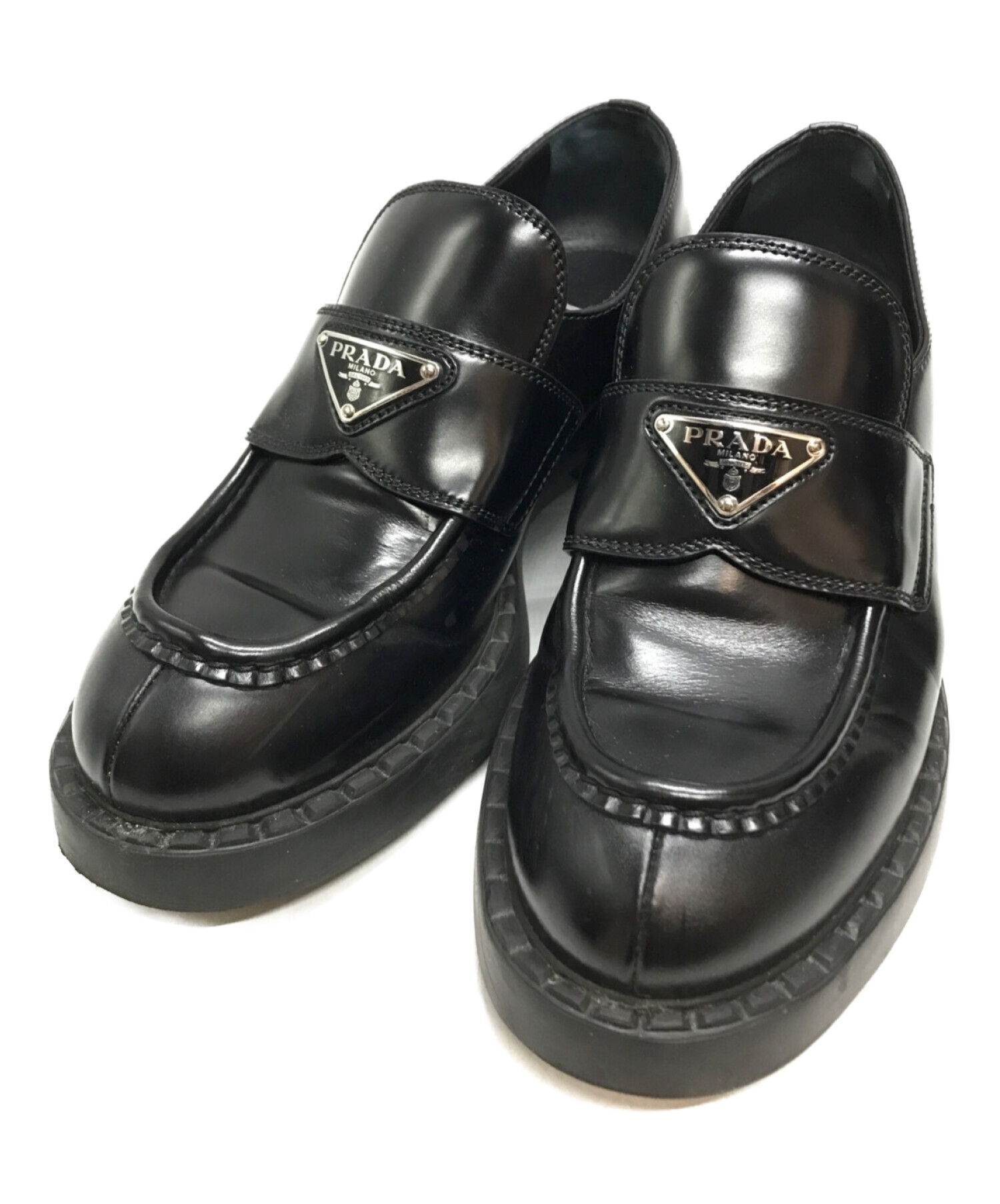 中古・古着通販】PRADA (プラダ) トライアングルロゴローファー