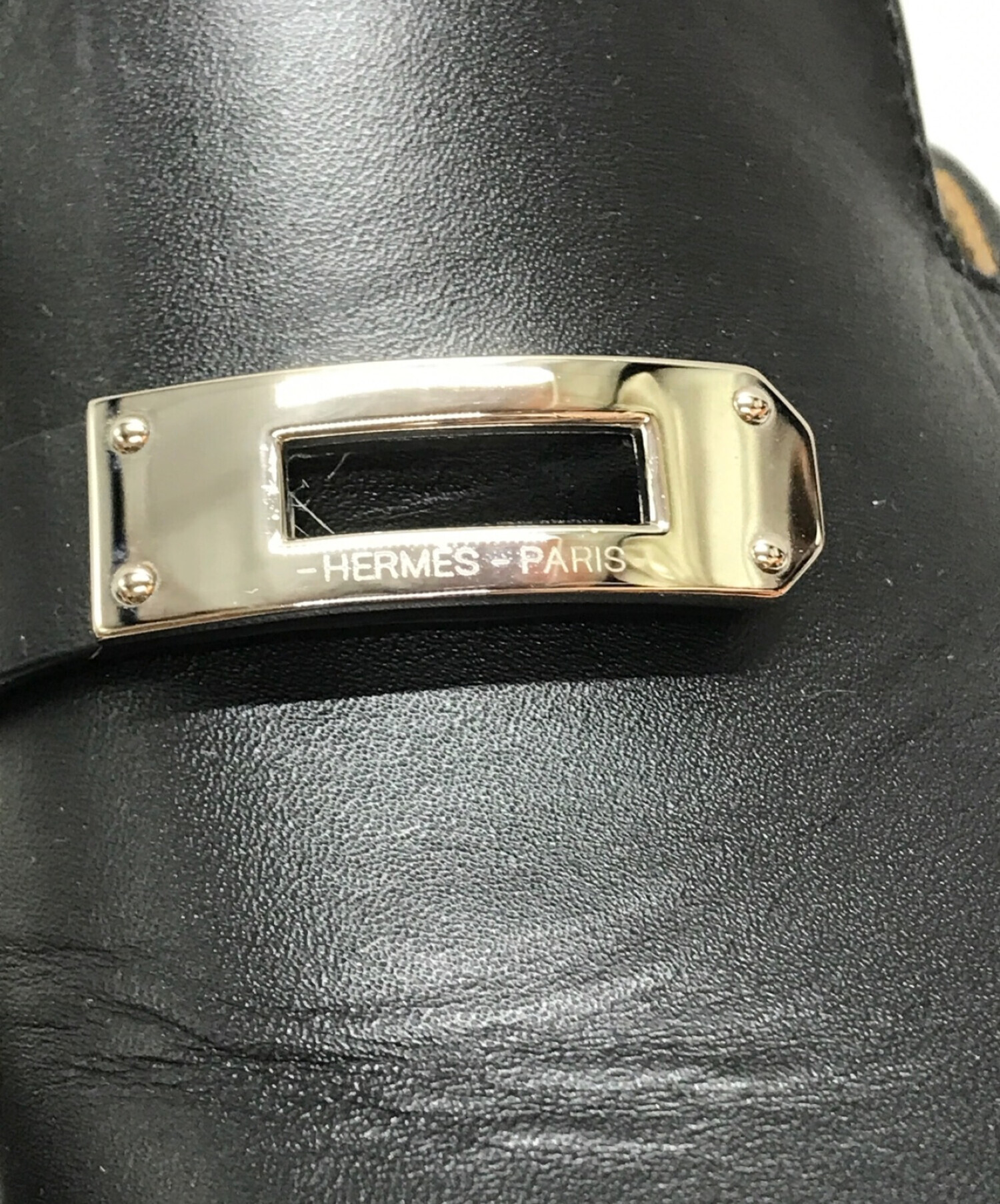 中古・古着通販】HERMES (エルメス) ケリーベルトミュール ブラック