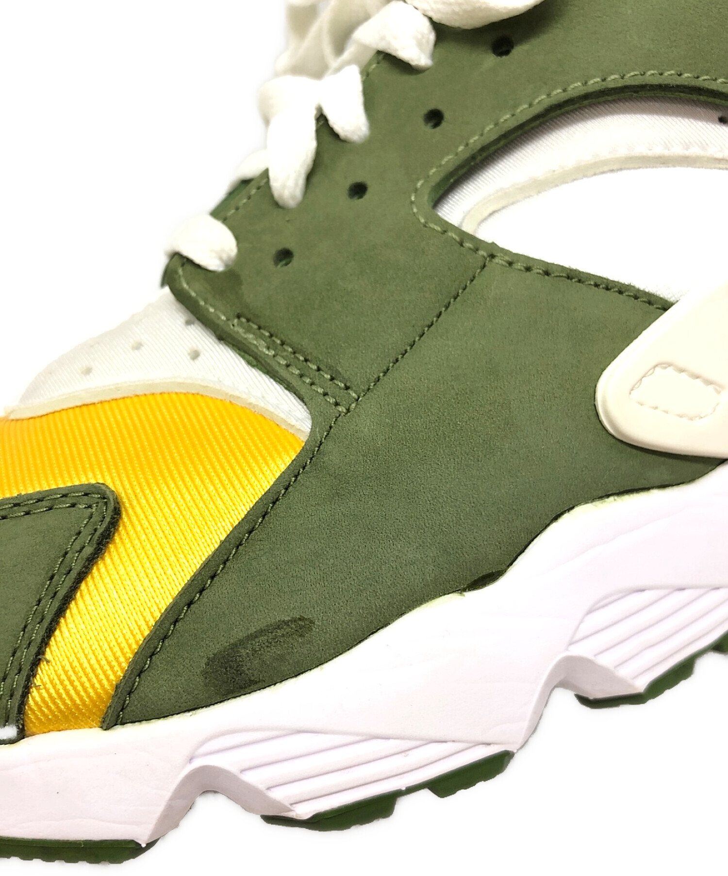 NIKE (ナイキ) stussy (ステューシー) NIKE AIR HUARACHE LE ホワイト×カーキ サイズ:SIZE 27.5cm