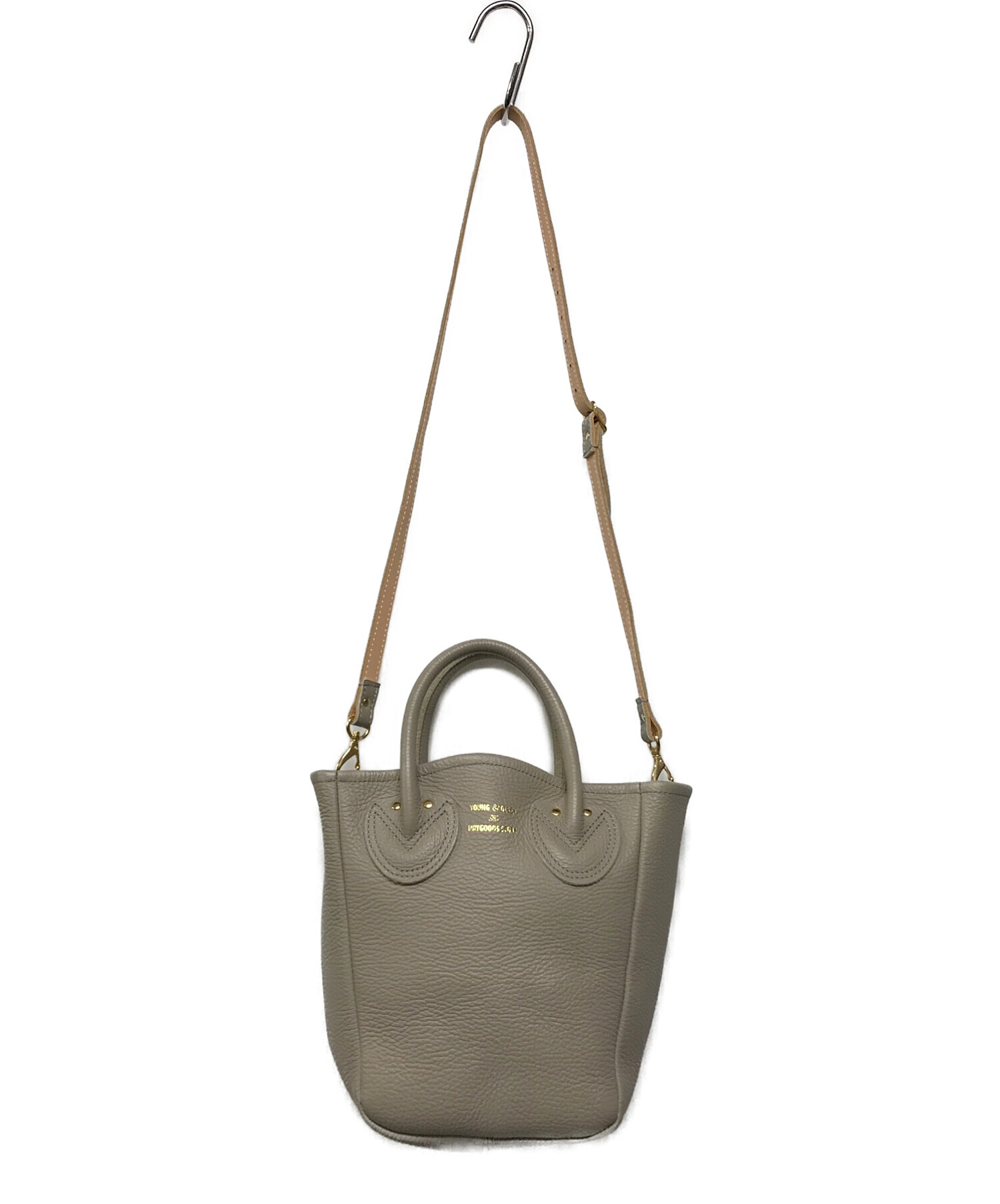 YOUNG & OLSEN The DRYGOODS STORE (ヤングアンドオルセン ザ ドライグッズストア) PETITE LEATHER  TOTE 2WAY ベージュ