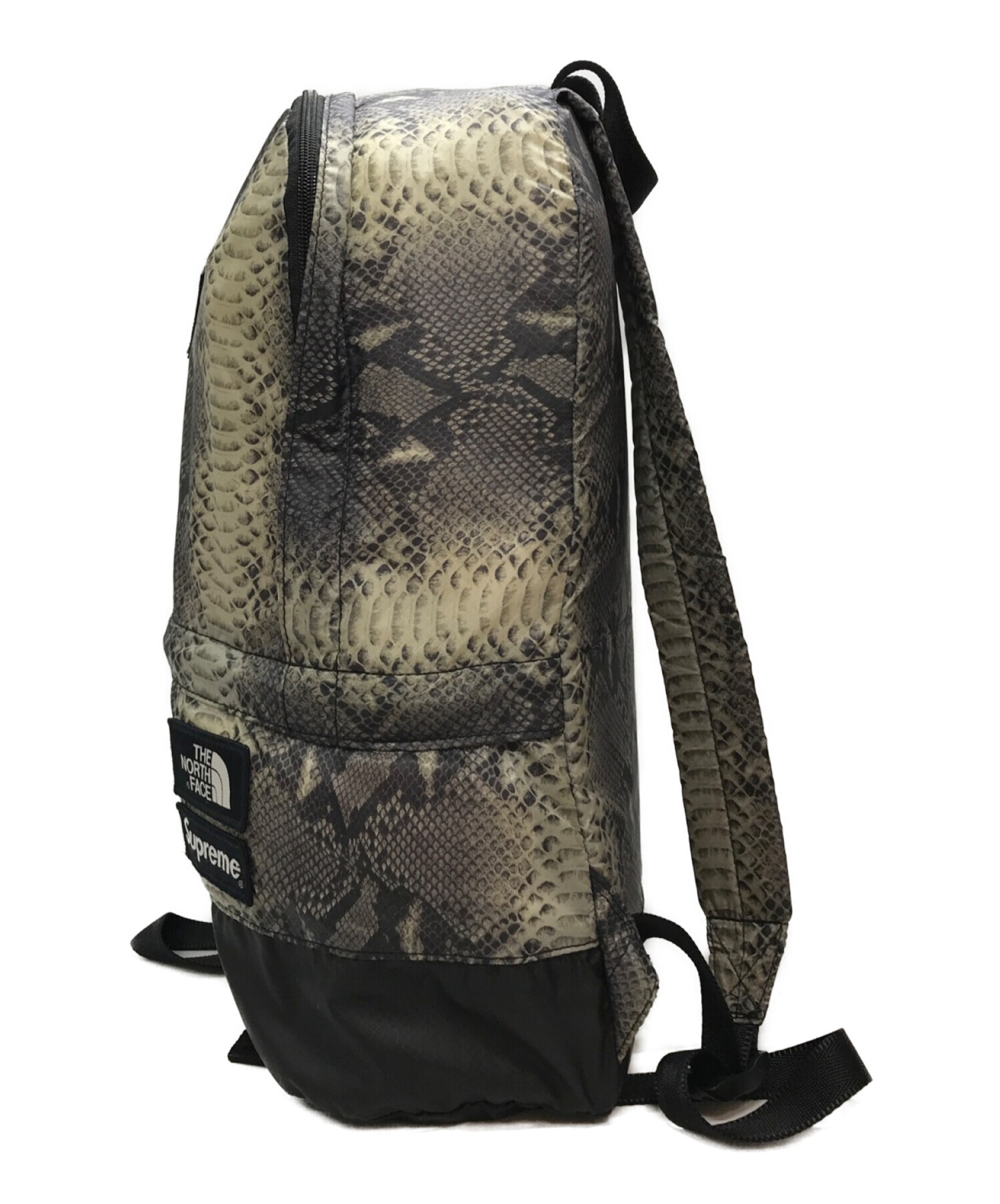 THE NORTH FACE (ザ ノース フェイス) SUPREME (シュプリーム) Snakeskin Lightweight Day  BackPack ベージュ×ブラック