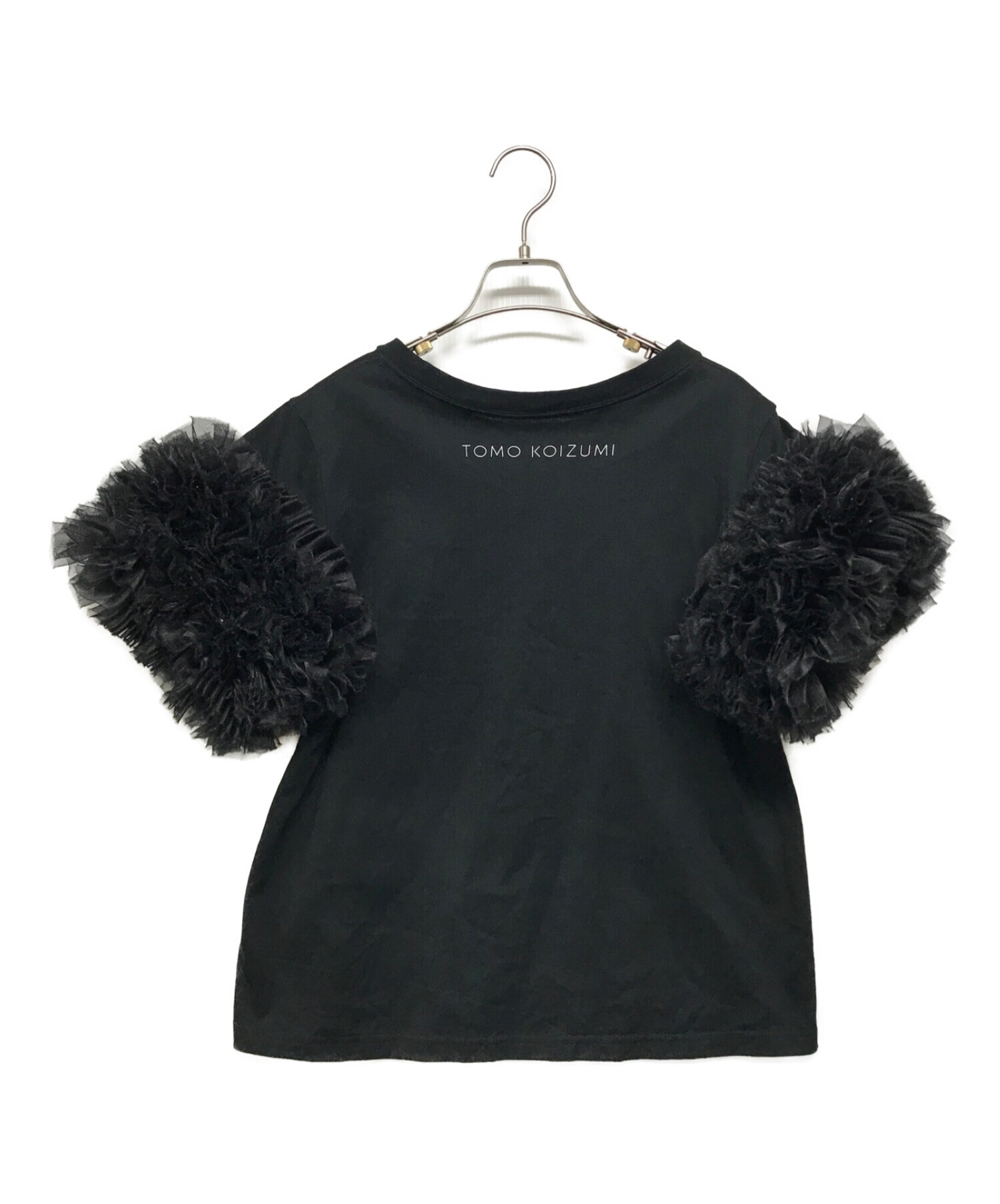 TOMO KOIZUMI (トモコイズミ) 袖フリルTシャツ ブラック サイズ:SIZE XL