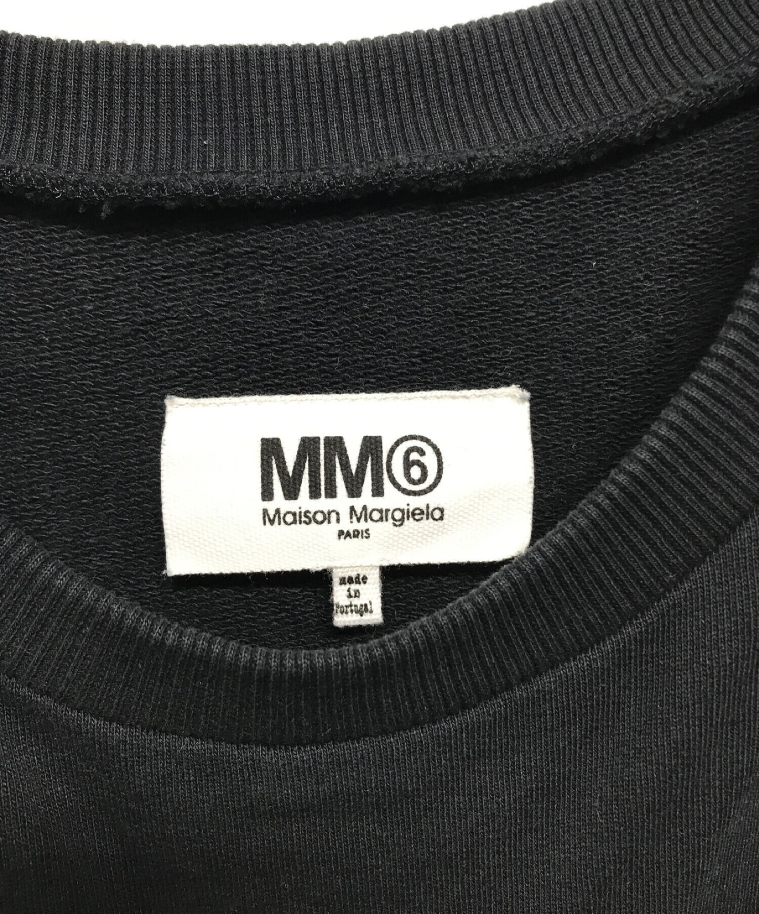 MM6 Maison Margiela (エムエムシックス メゾンマルジェラ) カットオフスウェット ブラック サイズ:SIZE L