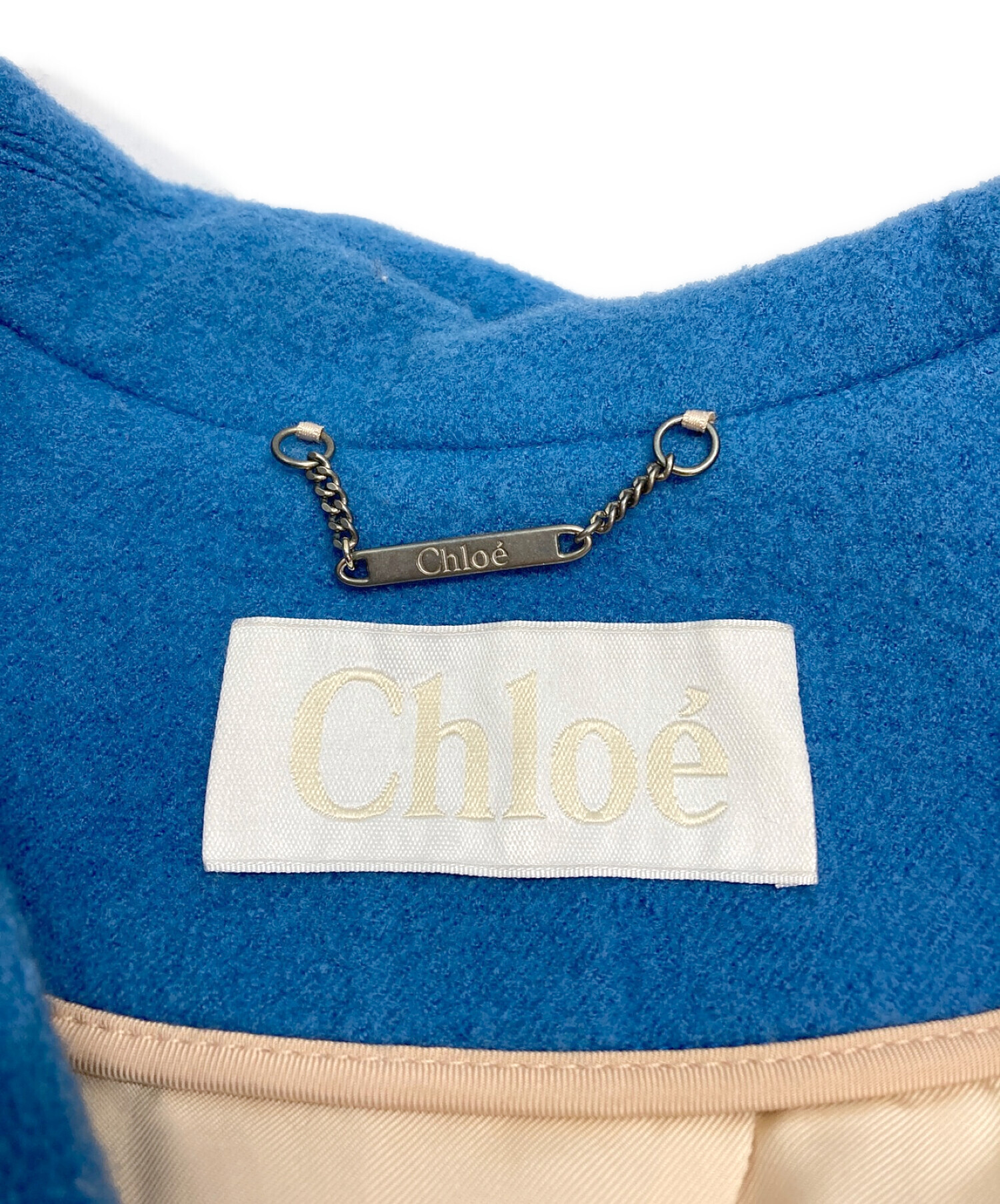 中古・古着通販】Chloe (クロエ) ベルテッドショートコート ブルー