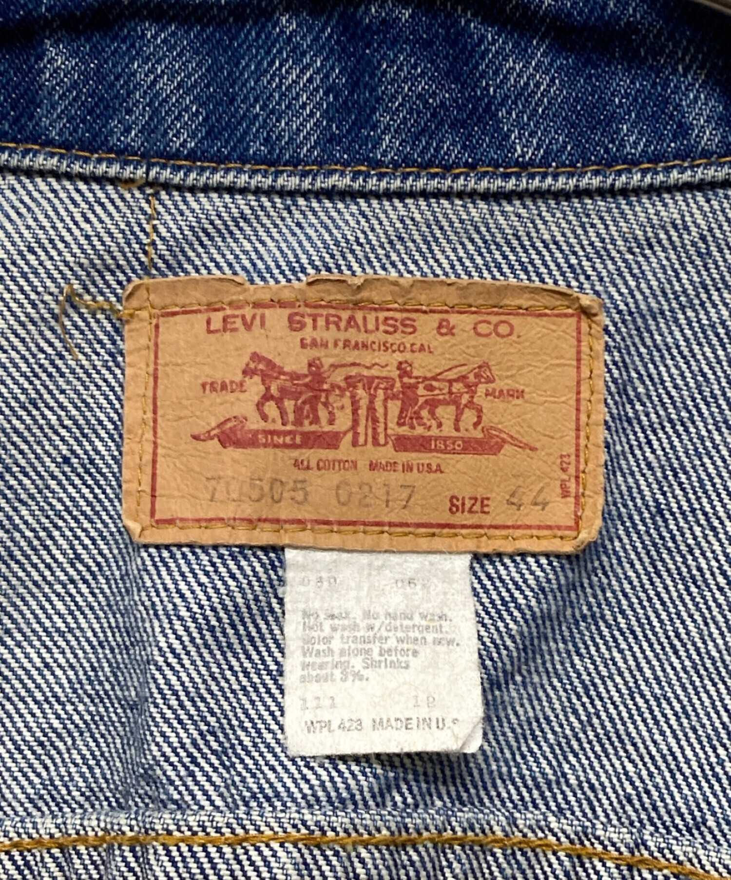 生まれのブランドで yukio 70s 70505 44 levi's リーバイス インディゴ