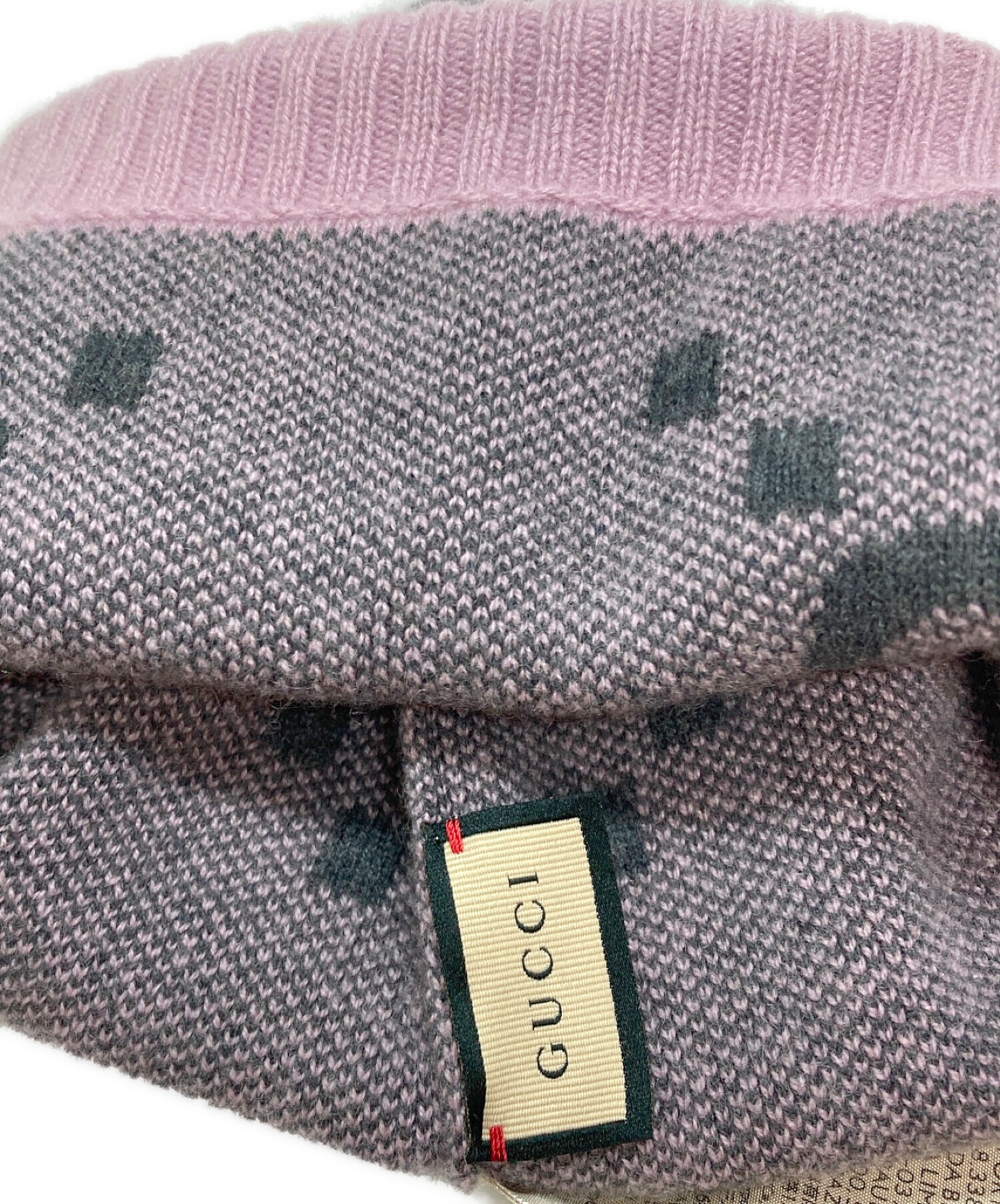 中古・古着通販】GUCCI (グッチ) カシミヤニット帽 ピンク｜ブランド