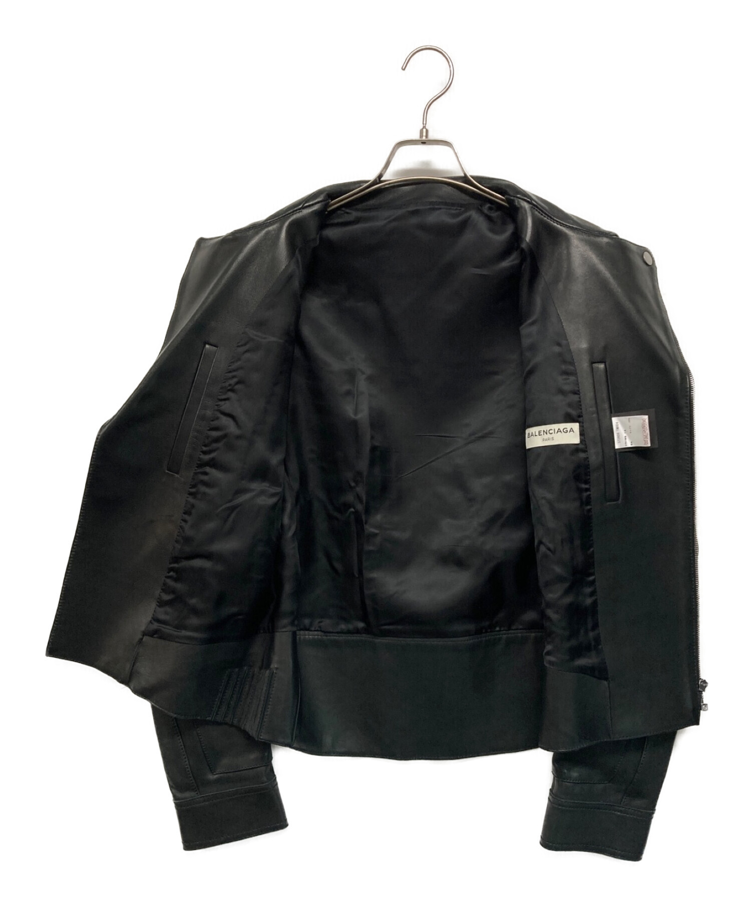 BALENCIAGA (バレンシアガ) ダブルライダースジャケット ブラック サイズ:SIZE 46
