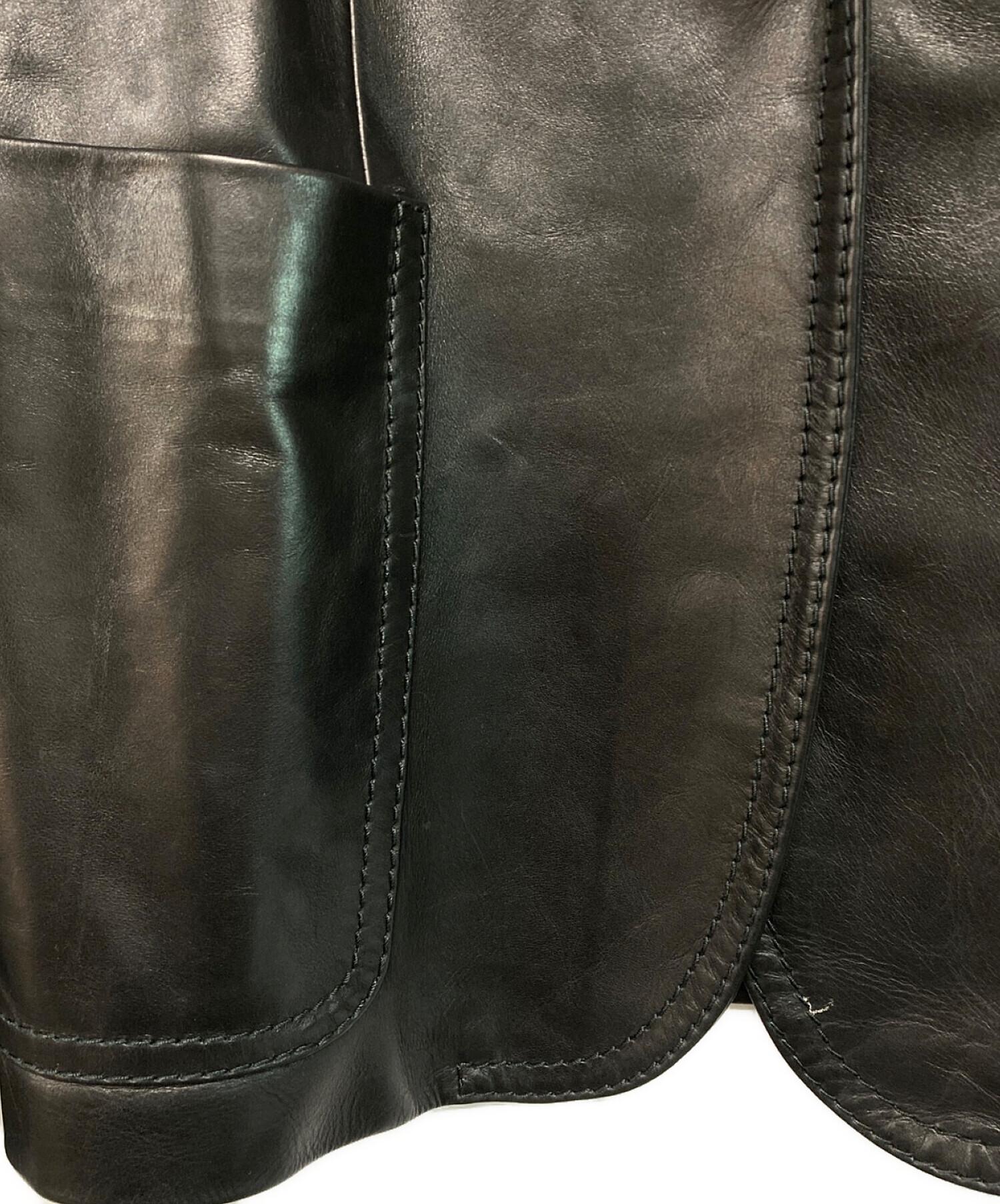 中古・古着通販】GUCCI (グッチ) レザージャケット ブラック サイズ