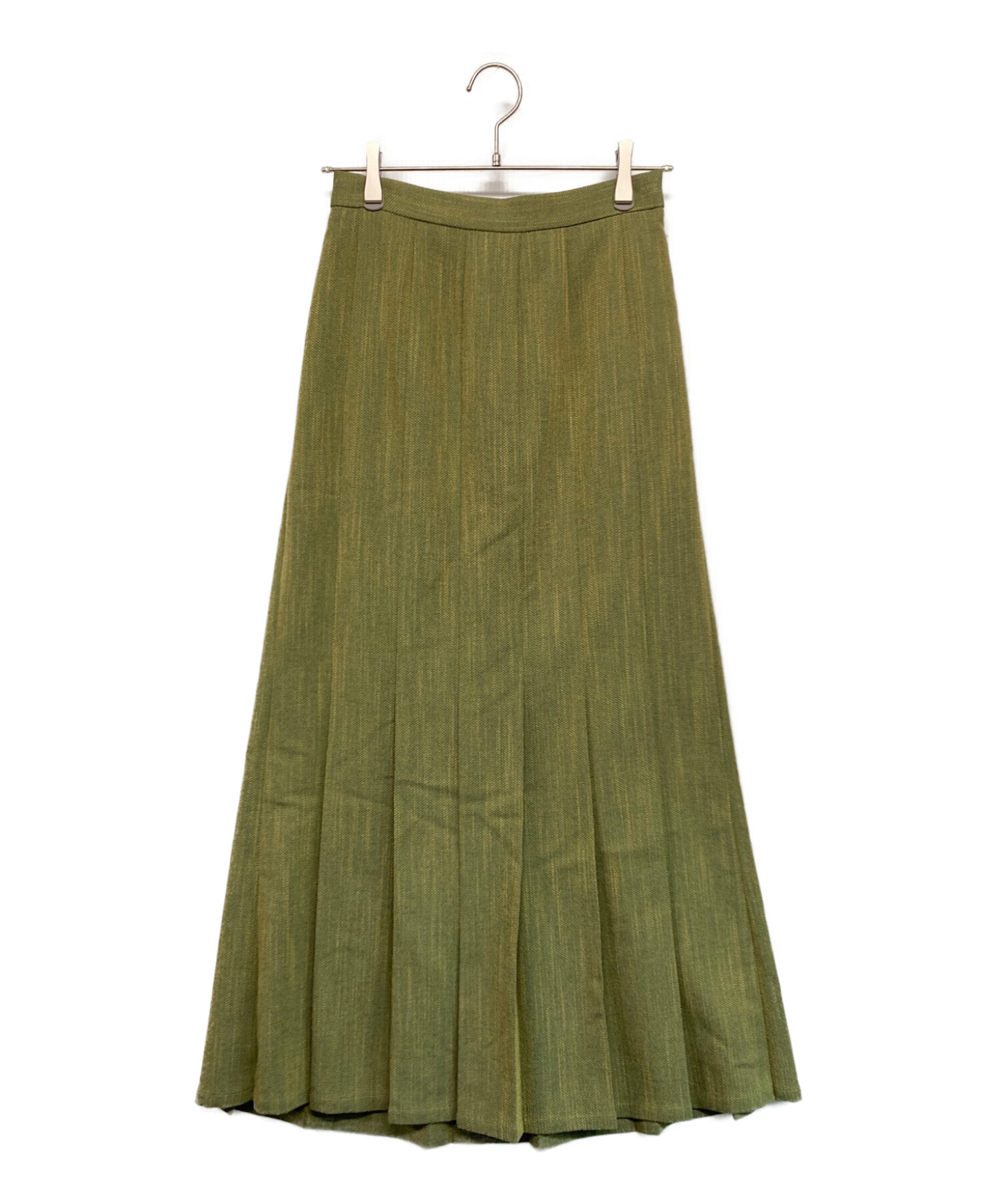 Ameri VINTAGE (アメリヴィンテージ) HERRINGBONE HEM PLEATS SKIRT グリーン サイズ:SIZE M