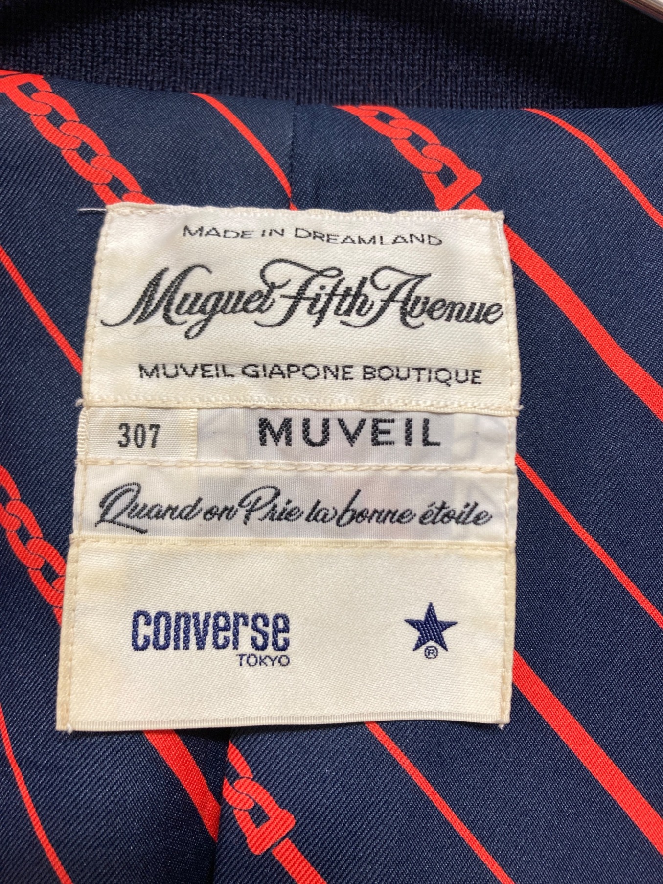 中古・古着通販】MUVEIL (ミュベール) CONVERSE TOKYO (コンバーストウキョウ) 切替スタジャン ネイビー サイズ:SIZE  FREE｜ブランド・古着通販 トレファク公式【TREFAC FASHION】スマホサイト