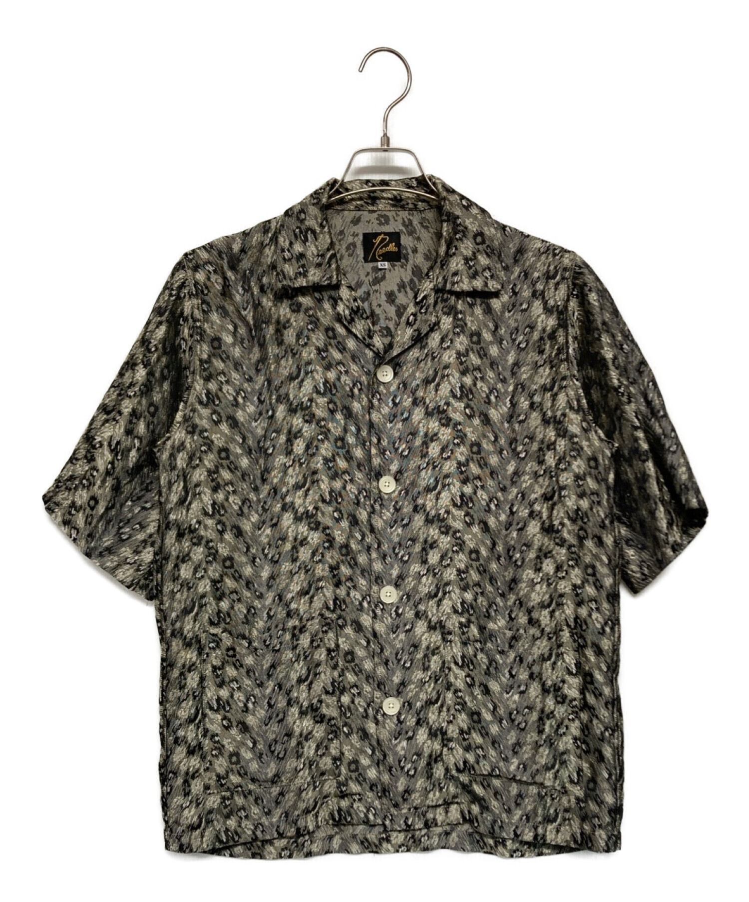 Needles (ニードルズ) Leopard jacquard Cabana Shirt グレー サイズ:SIZE XS