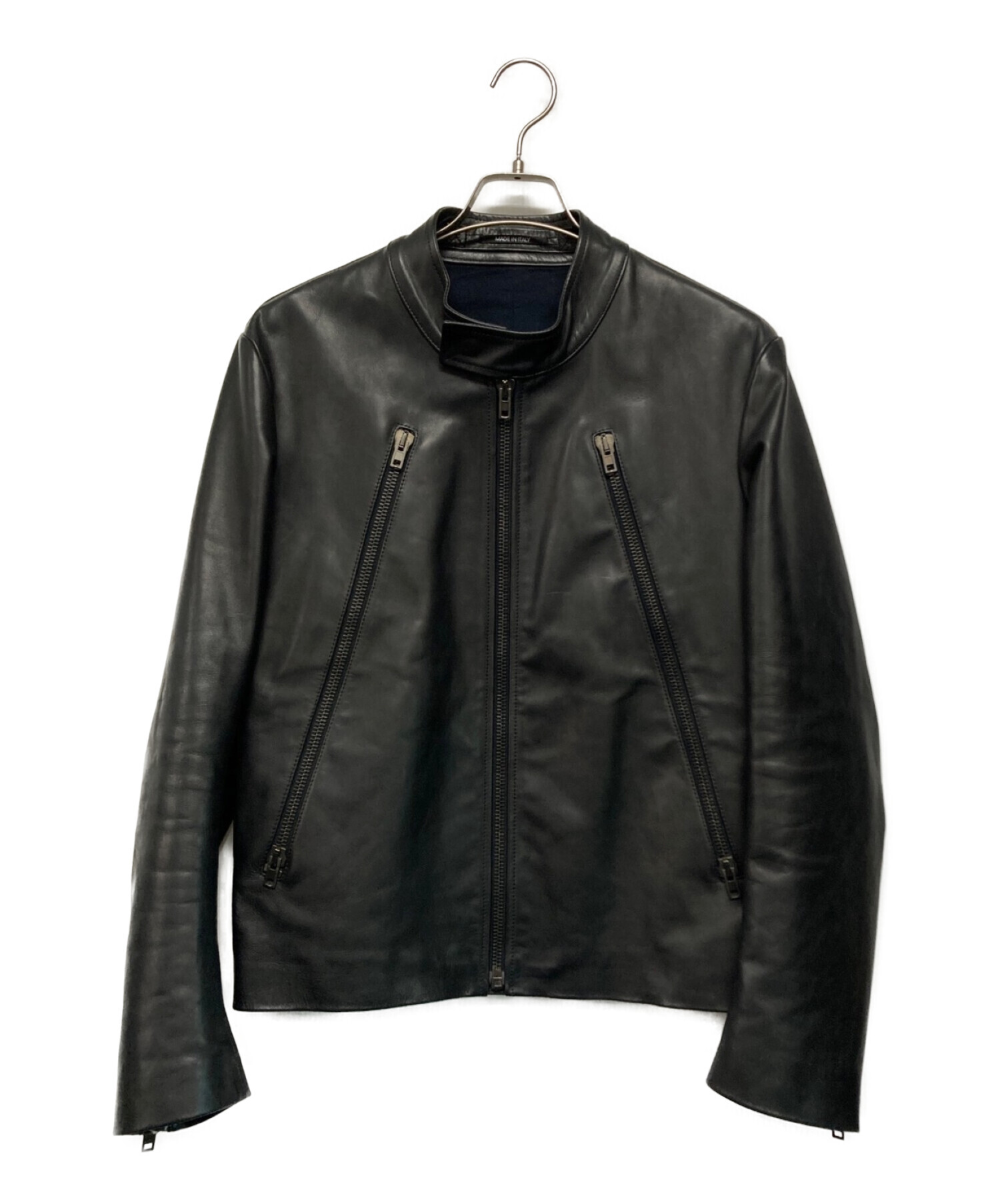 Maison Margiela (メゾンマルジェラ) 八の字ライダースジャケット ブラック サイズ:SIZE 46