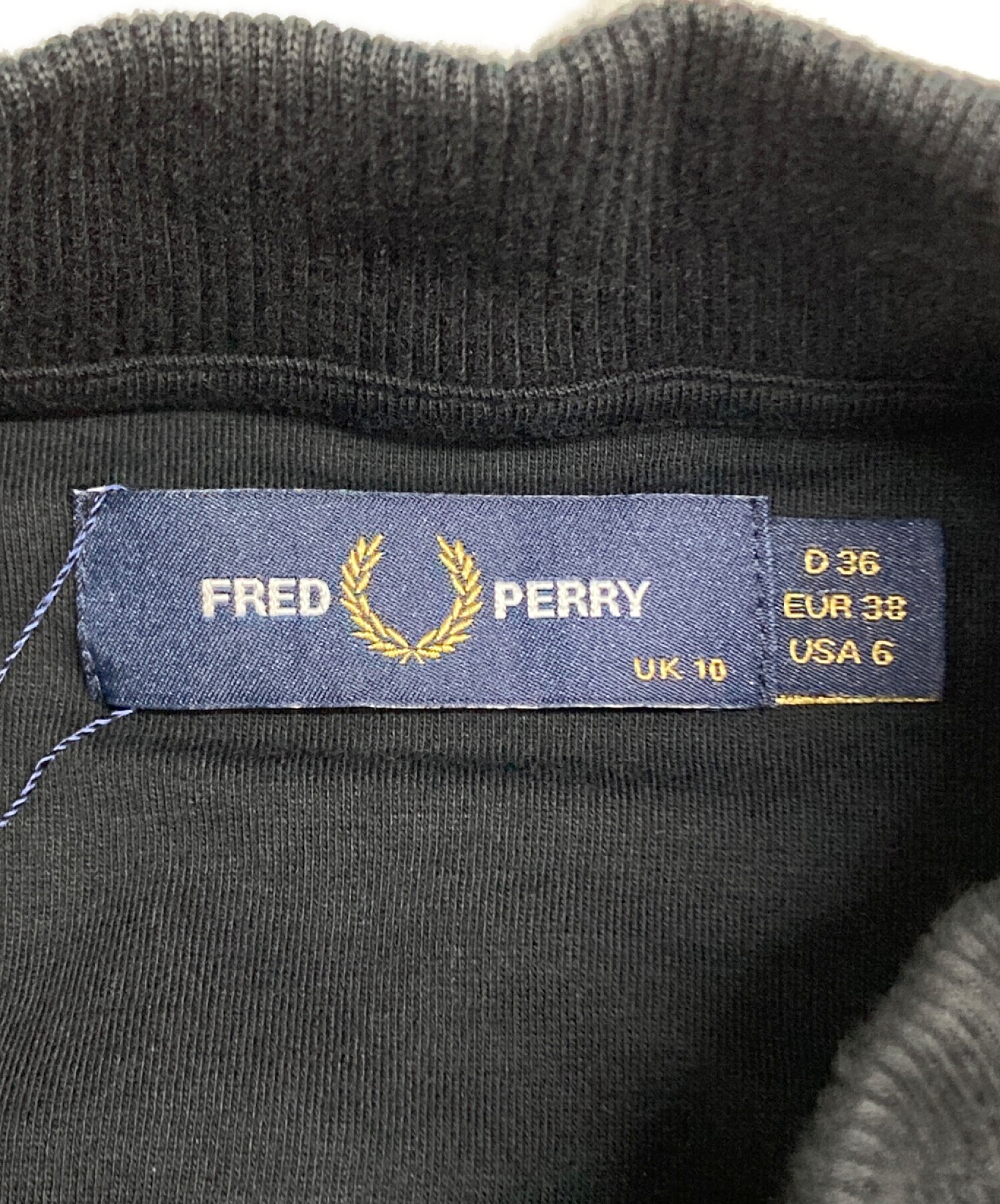 FRED PERRY (フレッドペリー) シアースリーブモックネックドレス ブラック サイズ:SIZE 10 未使用品