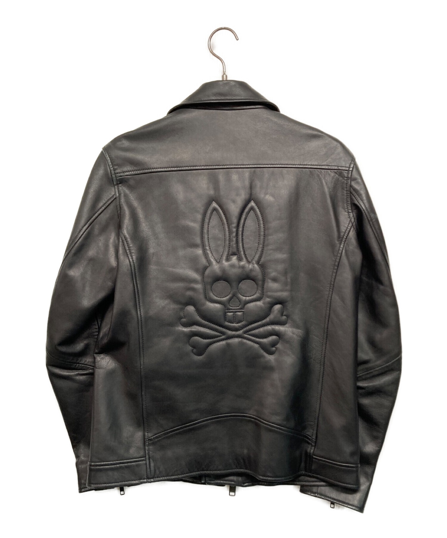 安いHOTPsycho Bunny サイコバニー エンボスロゴ レザーパーカー 羊革 XL ジャケット・アウター