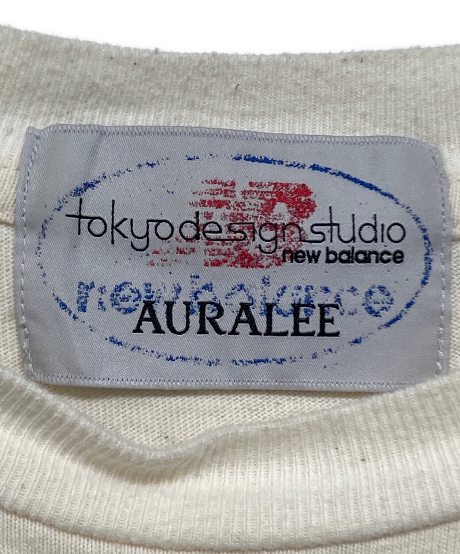 AURALEE (オーラリー) NEW BALANCE (ニューバランス) tokyo design studio (トーキョーデザインスタジオ)  Blocked Single Jersey Crew ホワイト サイズ:SIZE L